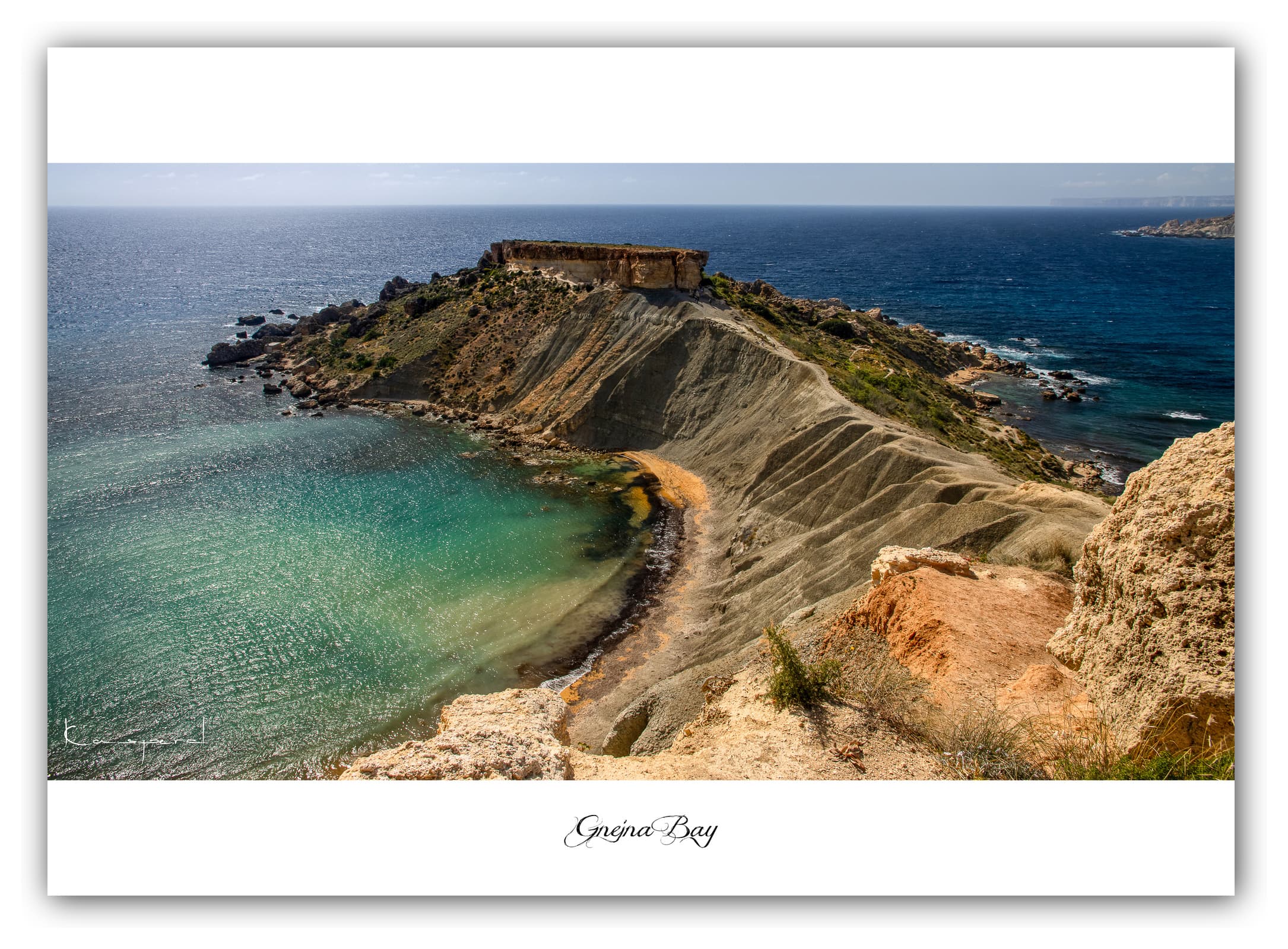 Générique Poster Gnejna Bay (Malte). Affiches Formats 30x40cm, 40x60 cm ou 50x70 cm. Impression sur Papier Photo. Décoration murale. Paysage. Mer. Îles.
