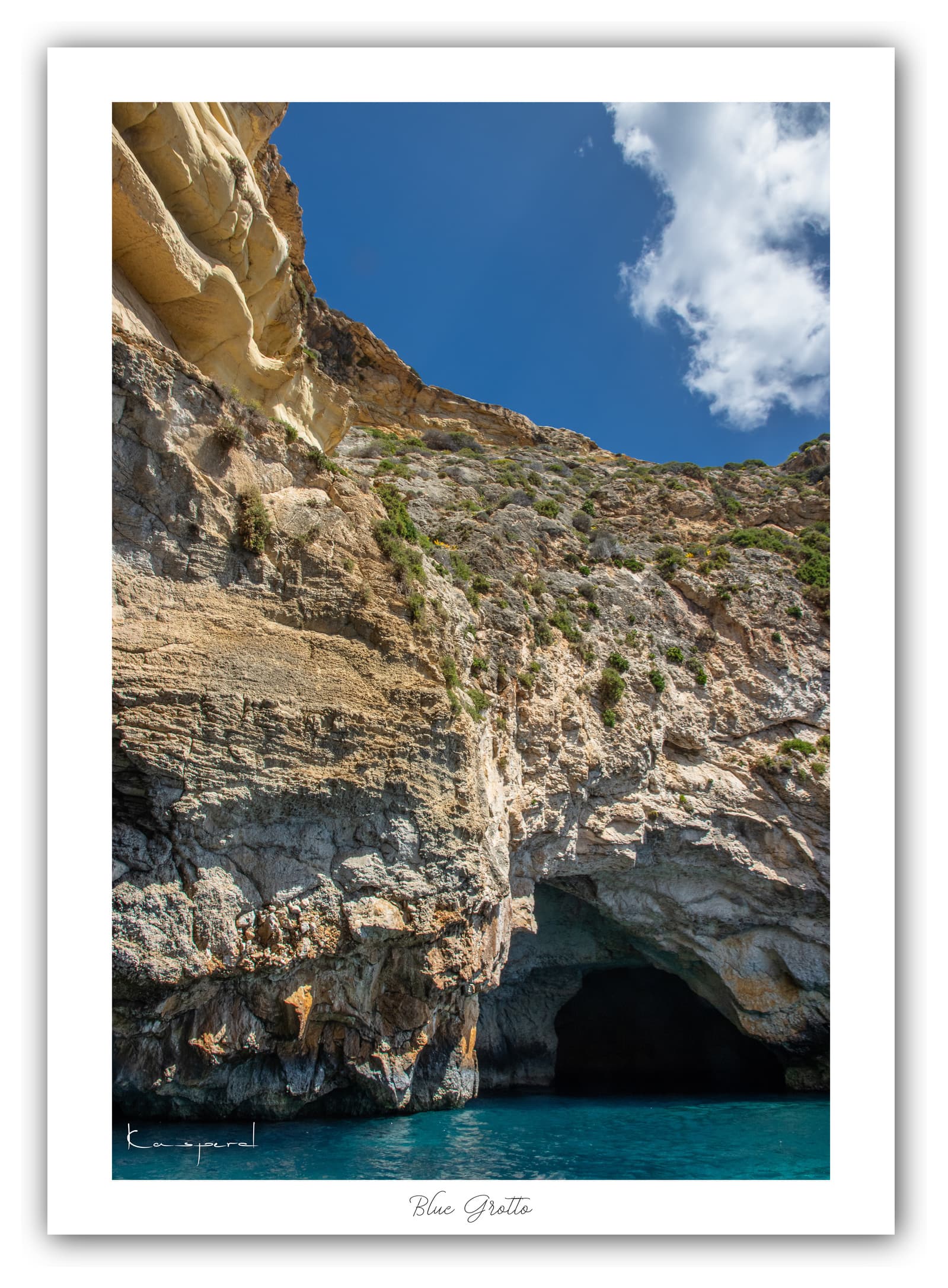 Générique Poster Blue Wall (Malte). Affiches Formats 30x40cm, 40x60 cm ou 50x70 cm. Impression sur Papier Photo. Décoration murale. Paysage. Mer. Île.