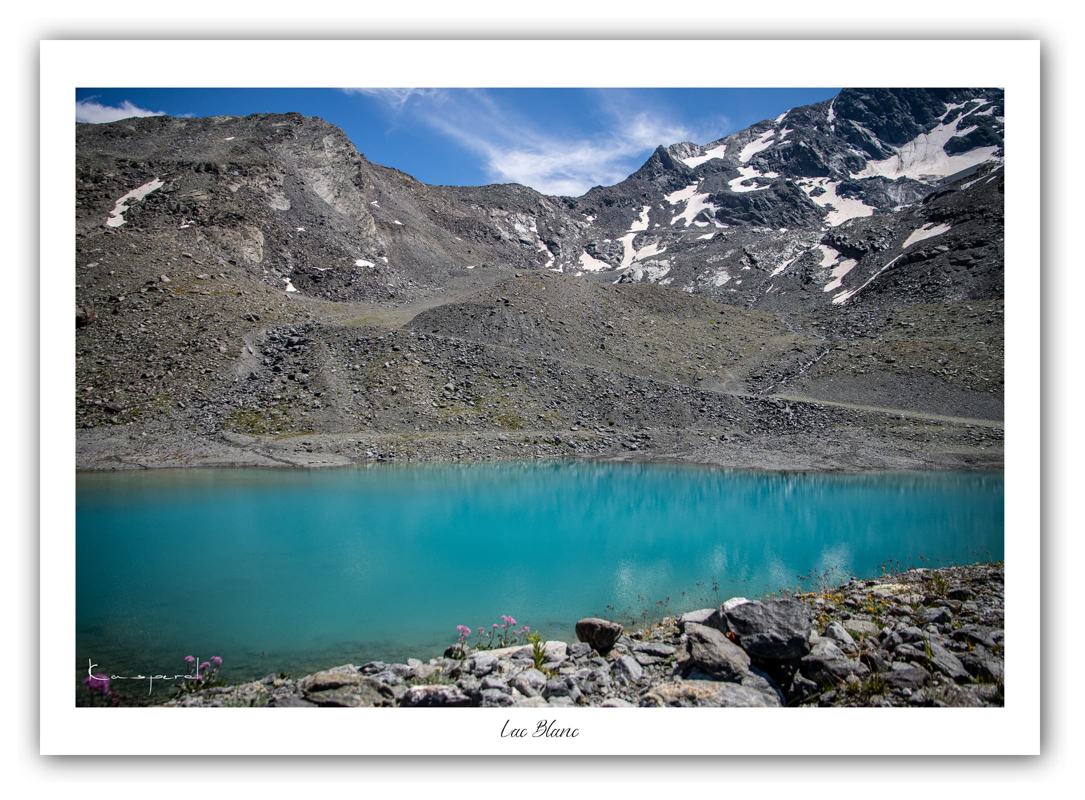 Générique Poster Le Lac Blanc (Val Thorens - Savoie). Affiches Formats 30x40cm, 40x60 cm ou 50x70 cm. Impression sur Papier Photo. Décoration murale. Paysage. Montagne.