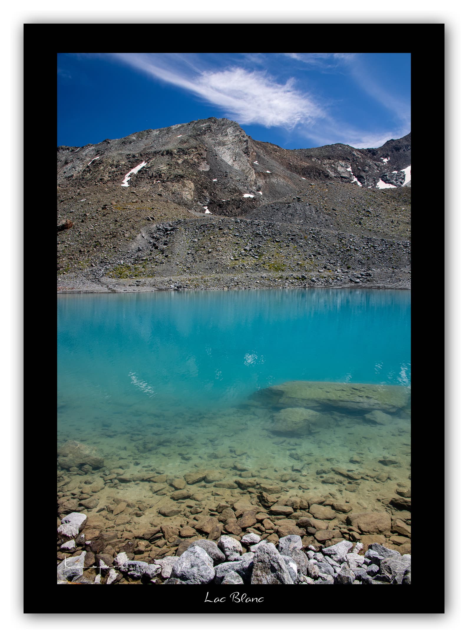 Générique Poster Le Lac Blanc (Val Thorens - Savoie). Affiches Formats 30x40cm, 40x60 cm ou 50x70 cm. Impression sur Papier Photo. Décoration murale. Paysage. Montagne.