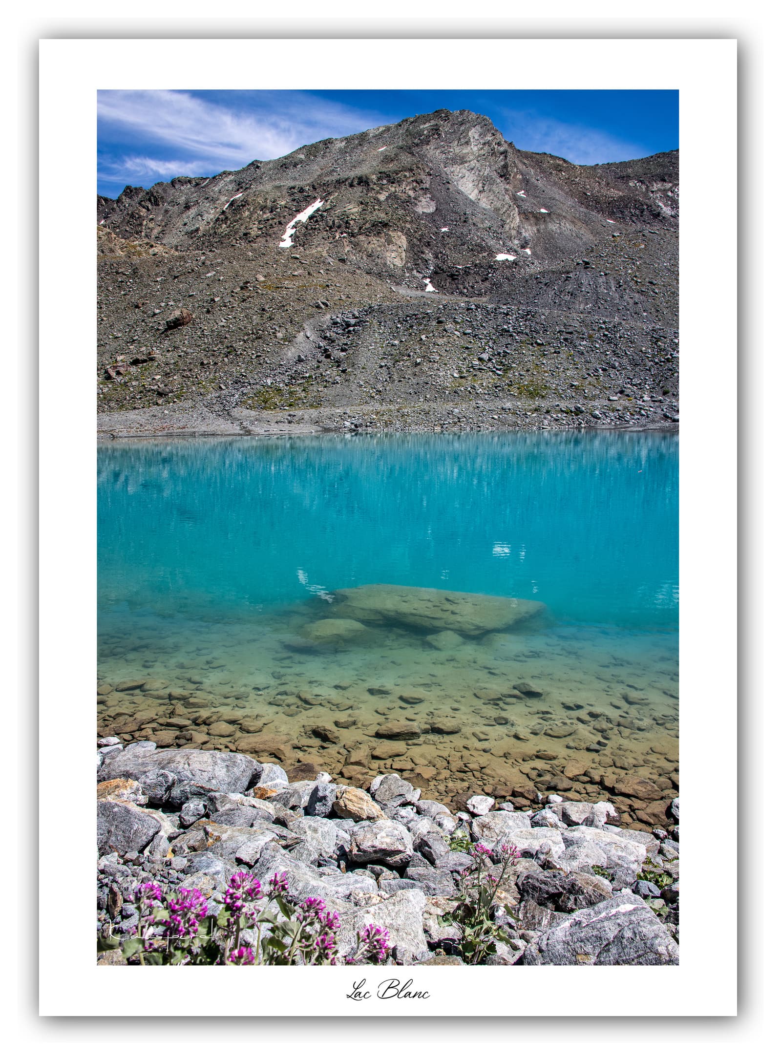 Générique Poster Le Lac Blanc (Val Thorens - Savoie). Affiches Formats 30x40cm, 40x60 cm ou 50x70 cm. Impression sur Papier Photo. Décoration murale. Paysage. Montagne.