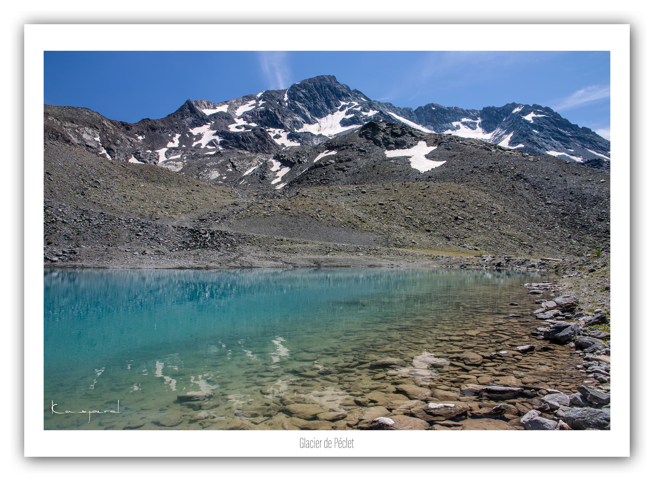 Générique Poster Lac Blanc et Glacier de Péclet (Val Thorens - Savoie). Affiches Formats 30x40cm, 40x60 cm ou 50x70 cm. Impression sur Papier Photo. Décoration murale. Paysage. Montagne.