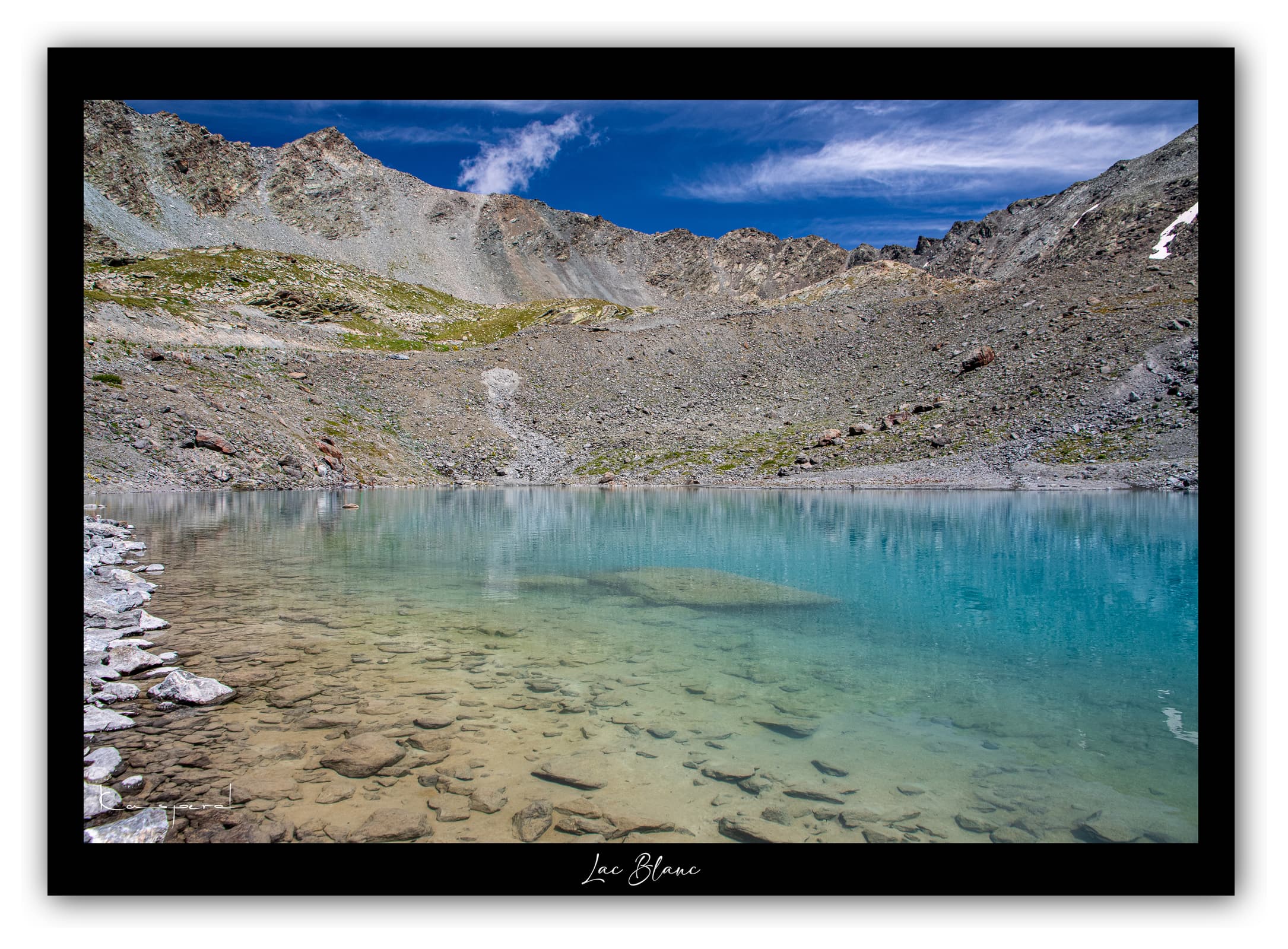 Générique Poster Lac Blanc (Val Thorens - Savoie). Affiches Formats 30x40cm, 40x60 cm ou 50x70 cm. Impression sur Papier Photo. Décoration murale. Paysage. Montagne.