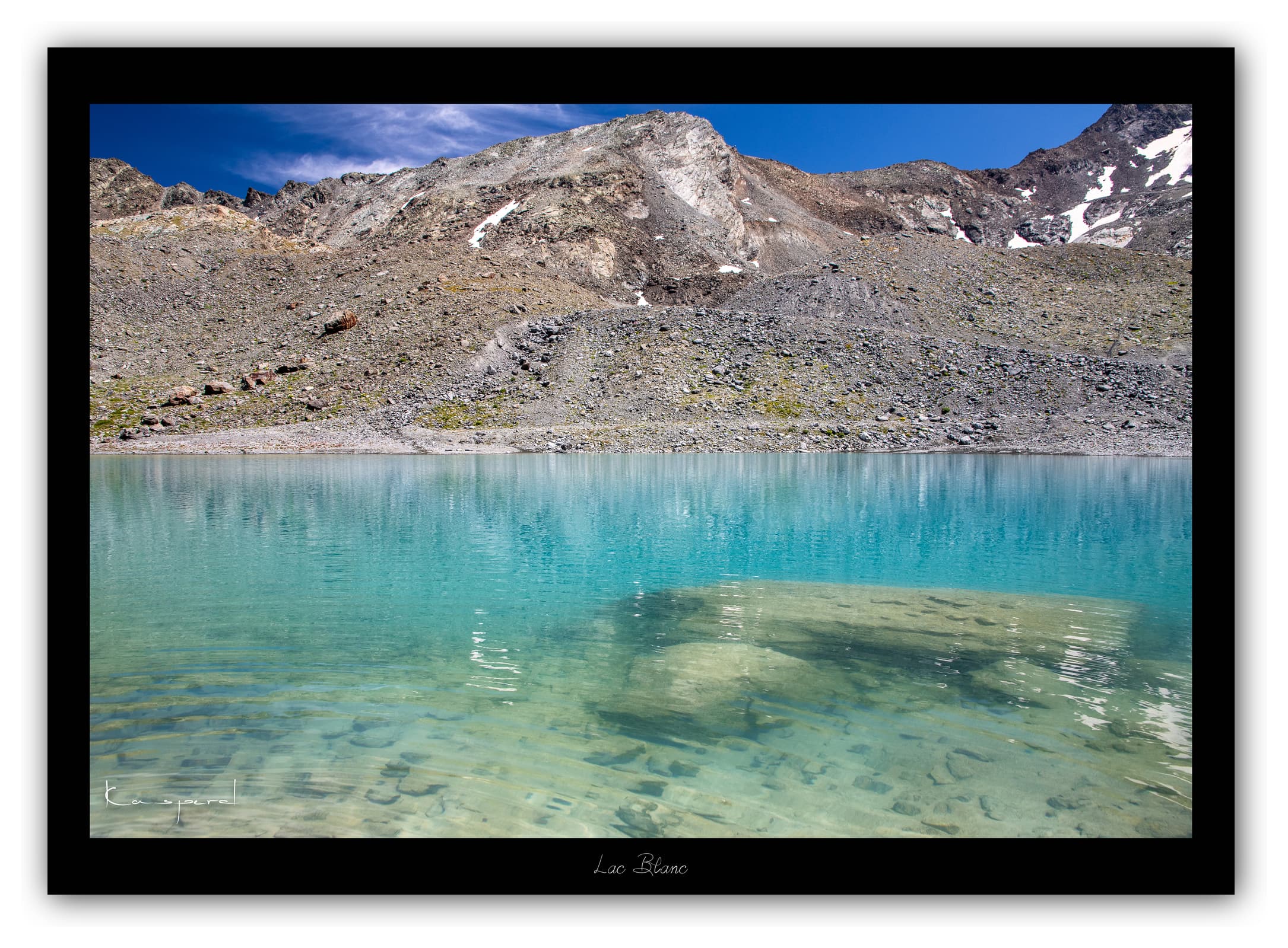 Générique Poster Lac Blanc (Val Thorens - Savoie). Affiches Formats 30x40cm, 40x60 cm ou 50x70 cm. Impression sur Papier Photo. Décoration murale. Paysage. Montagne.