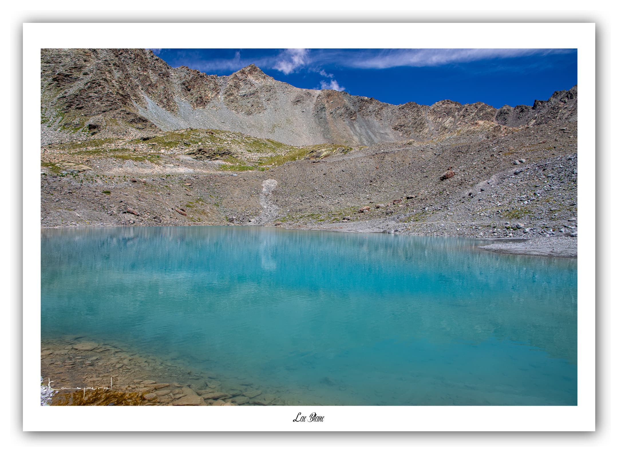 Générique Poster Lac Blanc (Val Thorens - Savoie). Affiches Formats 30x40cm, 40x60 cm ou 50x70 cm. Impression sur Papier Photo. Décoration murale. Paysage. Montagne.