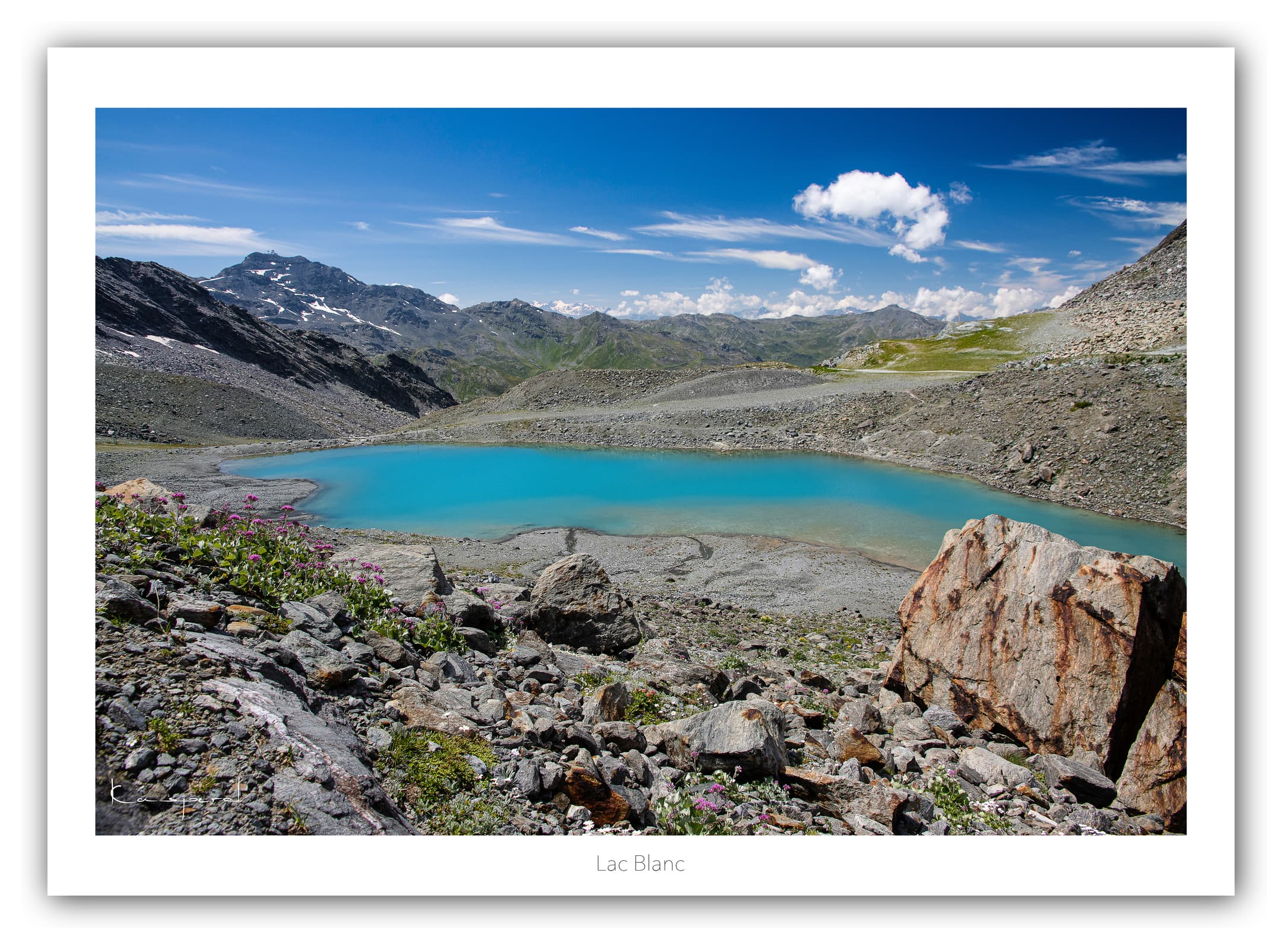 Générique Poster Le Lac Blanc (Val Thorens - Savoie). Affiches Formats 30x40cm, 40x60 cm ou 50x70 cm. Impression sur Papier Photo. Décoration murale. Paysage. Montagne.