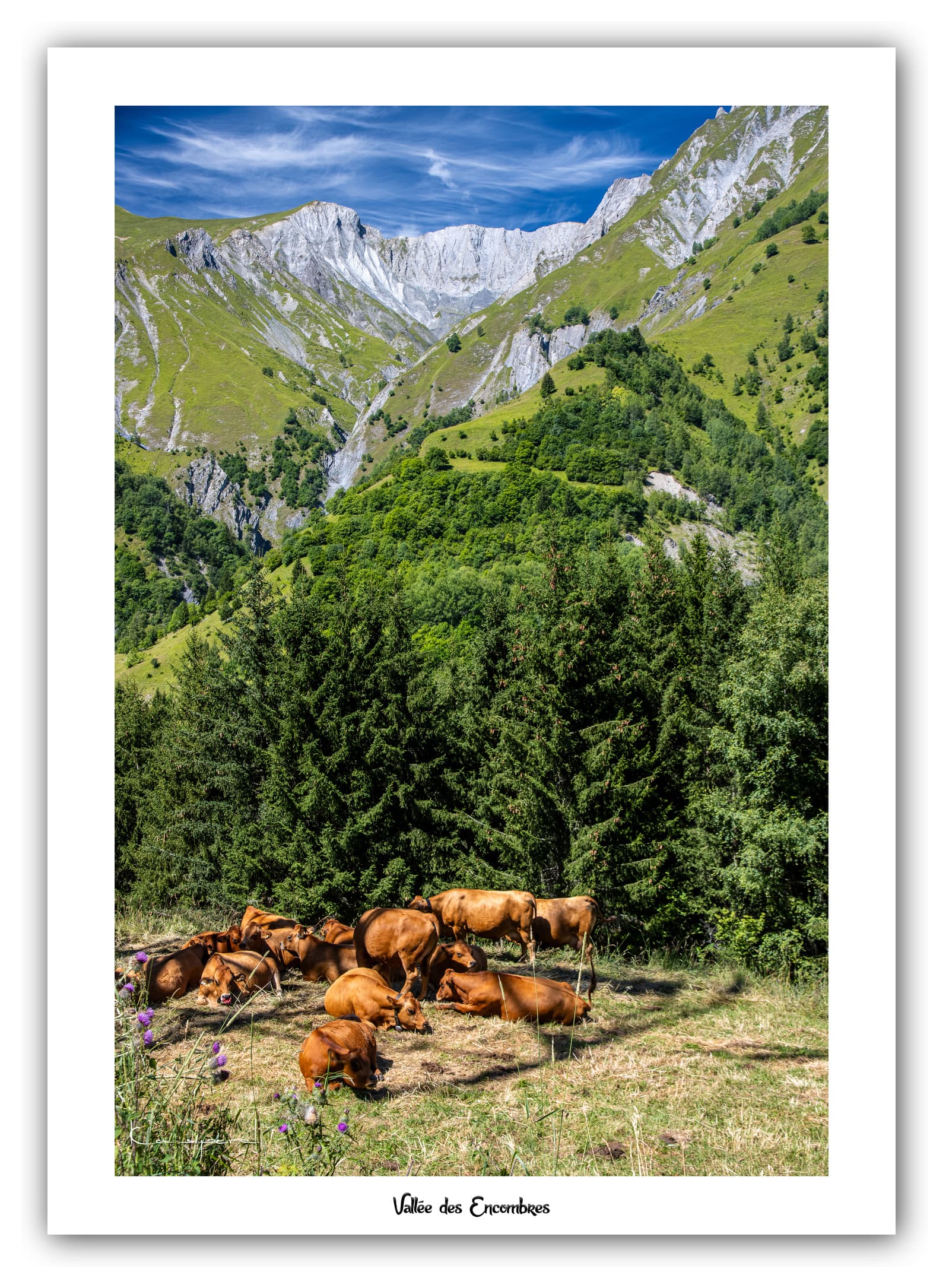 Générique Poster Vallée des Encombres (Savoie). Affiches Formats 30x40cm, 40x60 cm ou 50x70 cm. Impression sur Papier Photo. Décoration murale. Paysage. Montagne.