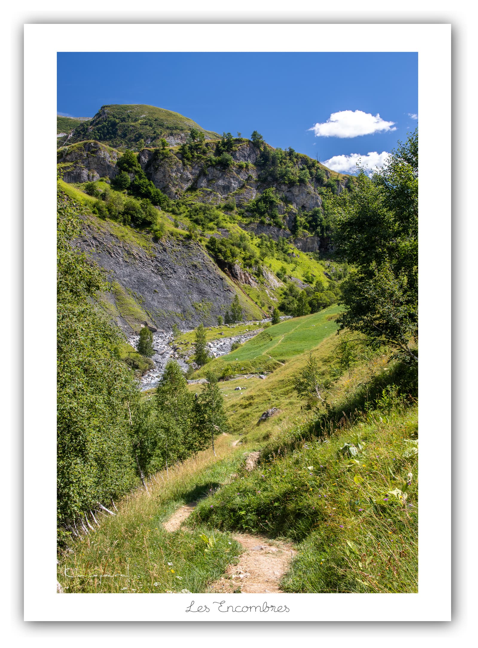 Générique Poster Vallée des Encombres (Savoie). Affiches Formats 30x40cm, 40x60 cm ou 50x70 cm. Impression sur Papier Photo. Décoration murale. Paysage. Montagne.
