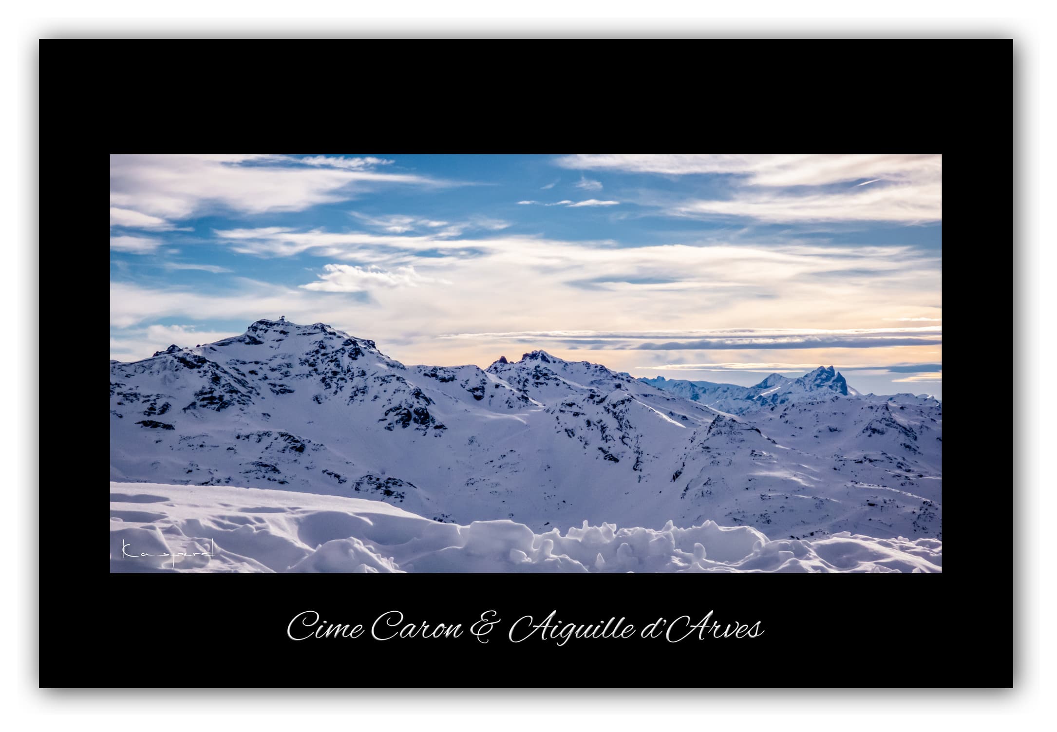 Poster Cime Caron et Aiguilles d'Arves - Les Alpes (France). Affiches Formats 30x40 cm, 40x60 cm ou 50x70 cm. Impression sur Papier Photo. Décoration murale. Paysage Montagne.