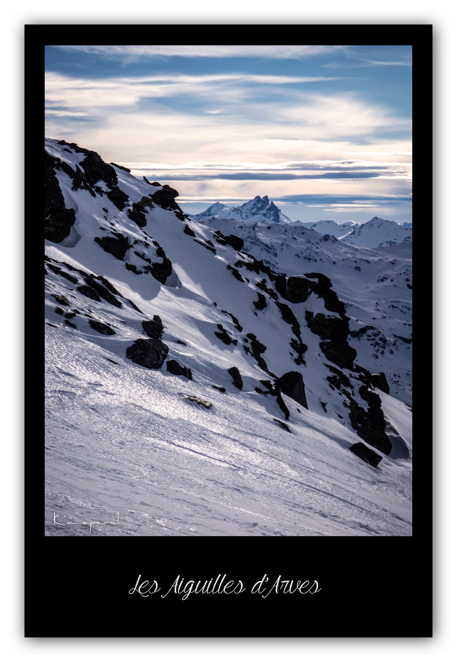 Poster Les Aiguille d'Arves - Les Alpes (France). Affiches Formats 30x40 cm, 40x60 cm ou 50x70 cm. Impression sur Papier Photo. Décoration murale. Paysage Montagne.