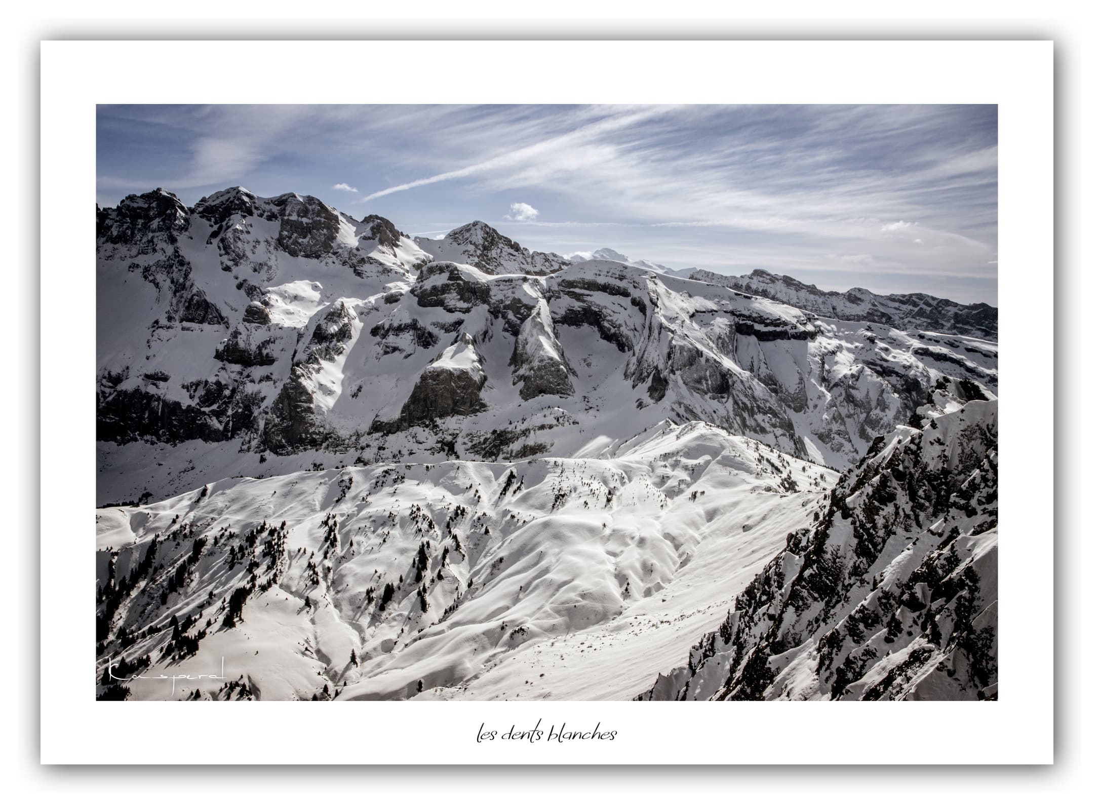 Poster Les Dents Blanches - Haute-Savoie (France). Affiches Formats 30x40 cm, 40x60 cm ou 50x70 cm. Impression sur Papier Photo. Décoration murale. Nature. Paysage. Panorama. Montagne.
