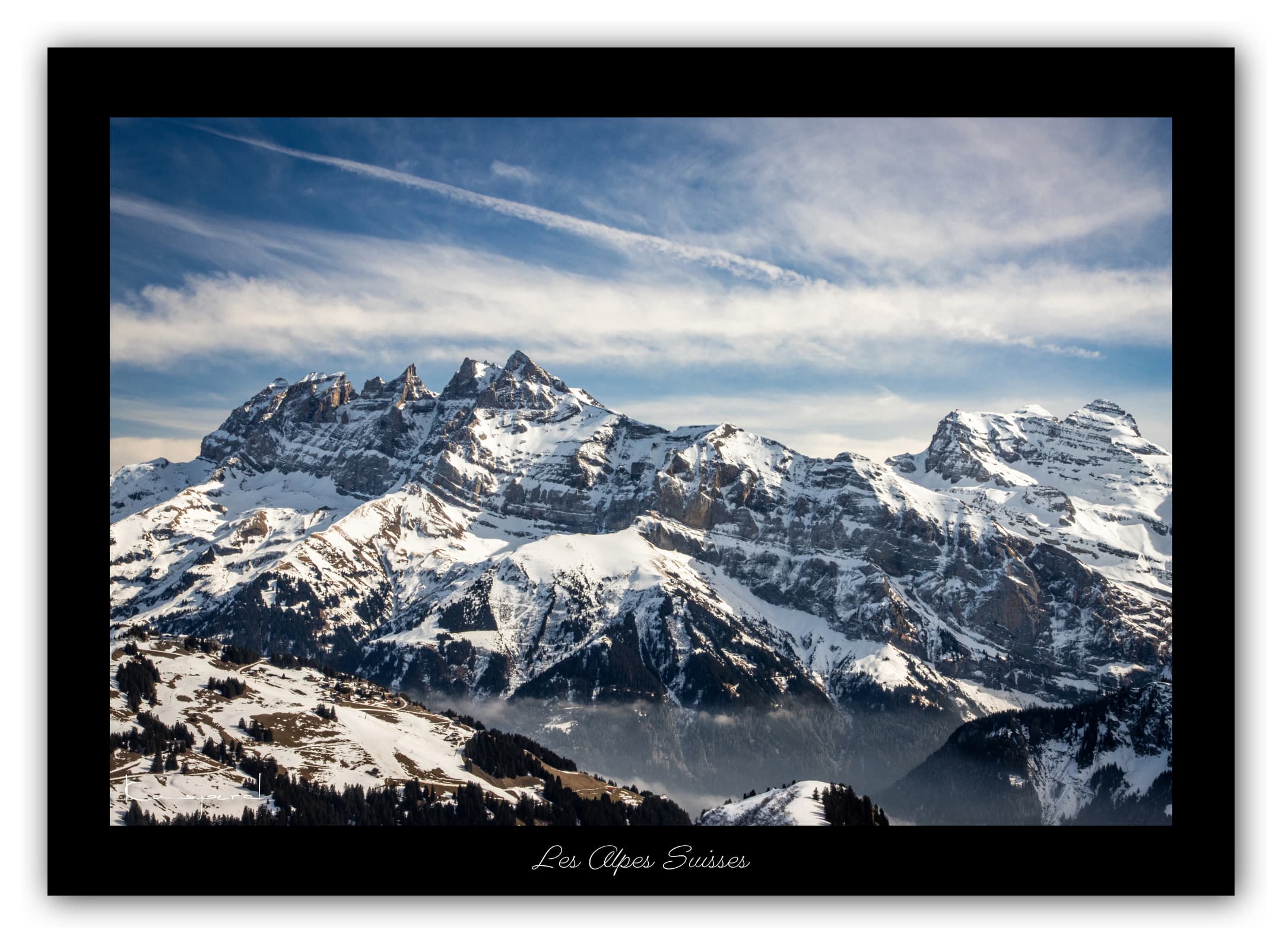 Poster Les Dents du Midi - Valais (Suisse). Affiches Formats 30x40 cm, 40x60 cm ou 50x70 cm. Impression sur Papier Photo. Décoration murale. Nature. Paysage. Panorama. Montagne.