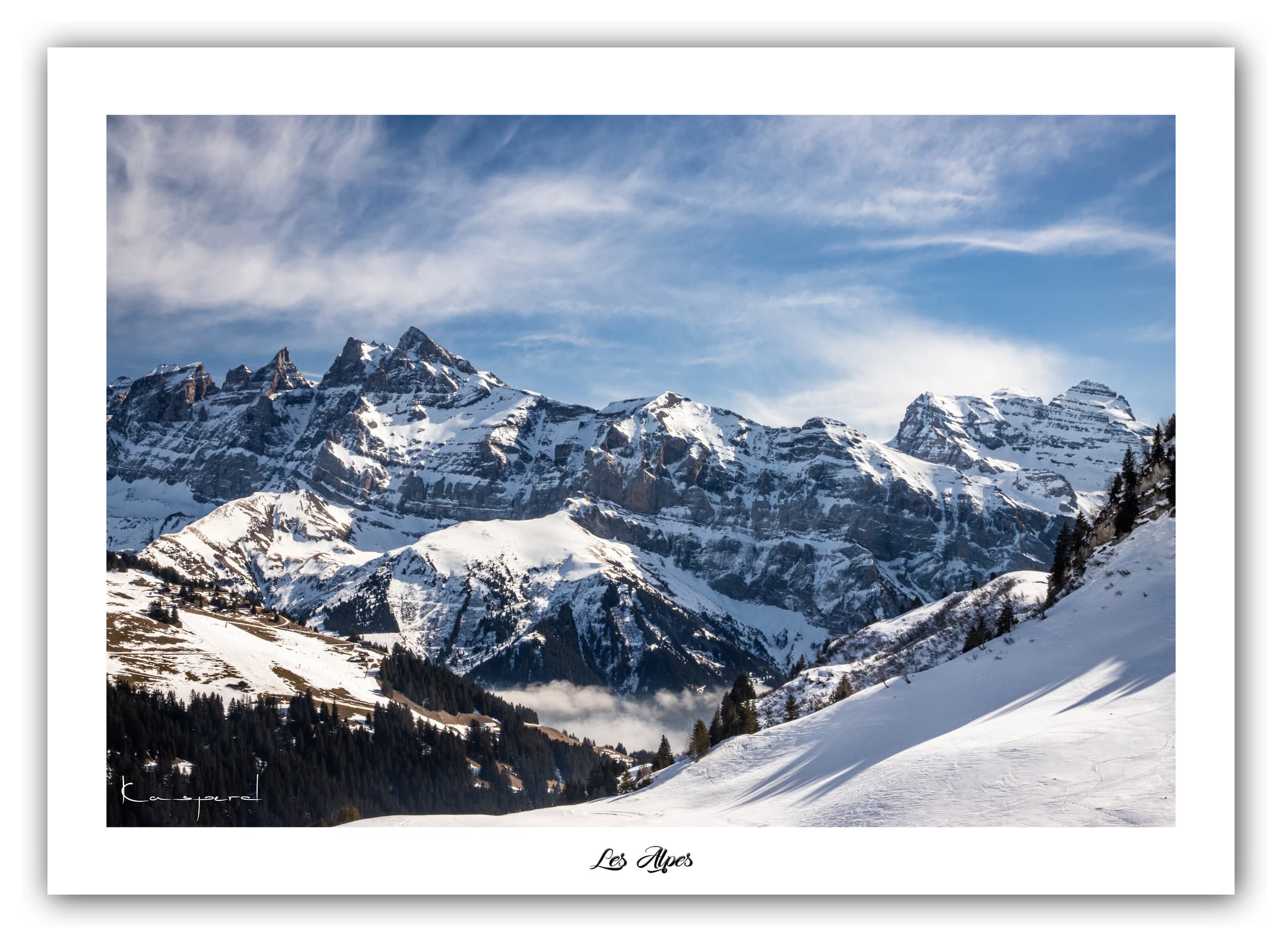 Poster Les Alpes - Haute-Savoie (France). Affiches Formats 30x40 cm, 40x60 cm ou 50x70 cm. Impression sur Papier Photo. Décoration murale. Nature. Paysage. Panorama. Montagne.