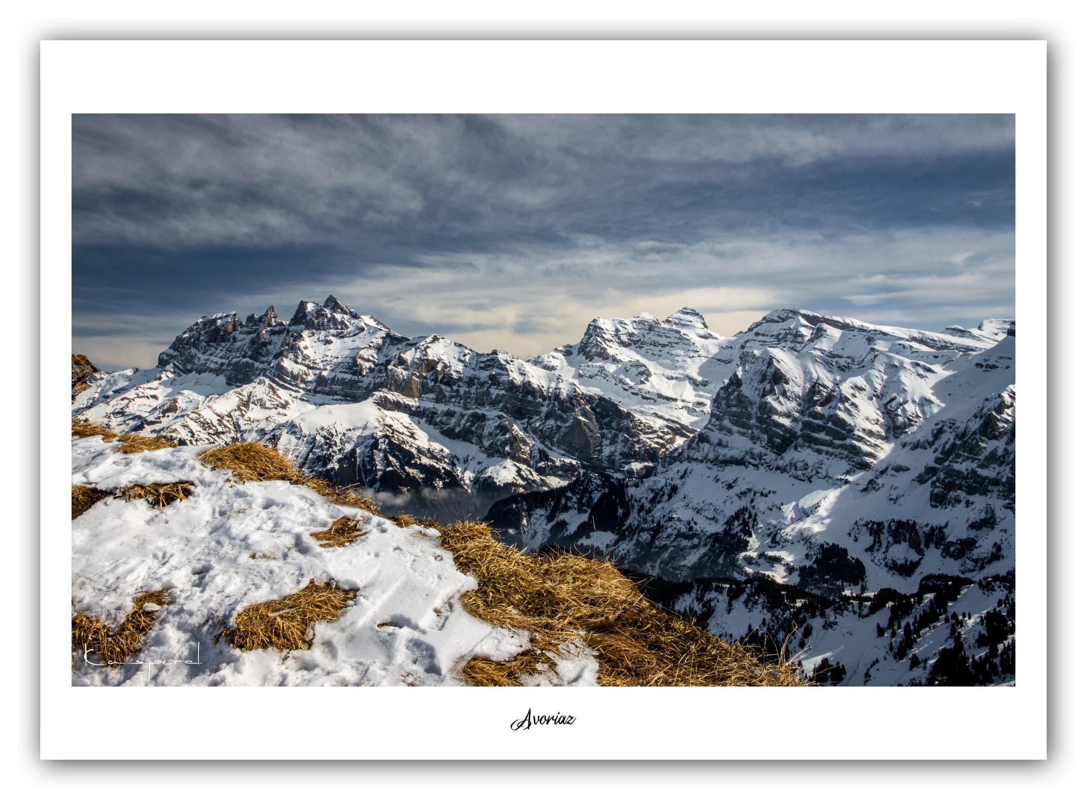 Poster Les Dents du Midi - Valais (Suisse). Affiches Formats 30x40 cm, 40x60 cm ou 50x70 cm. Impression sur Papier Photo. Décoration murale. Nature. Paysage. Panorama. Montagne.