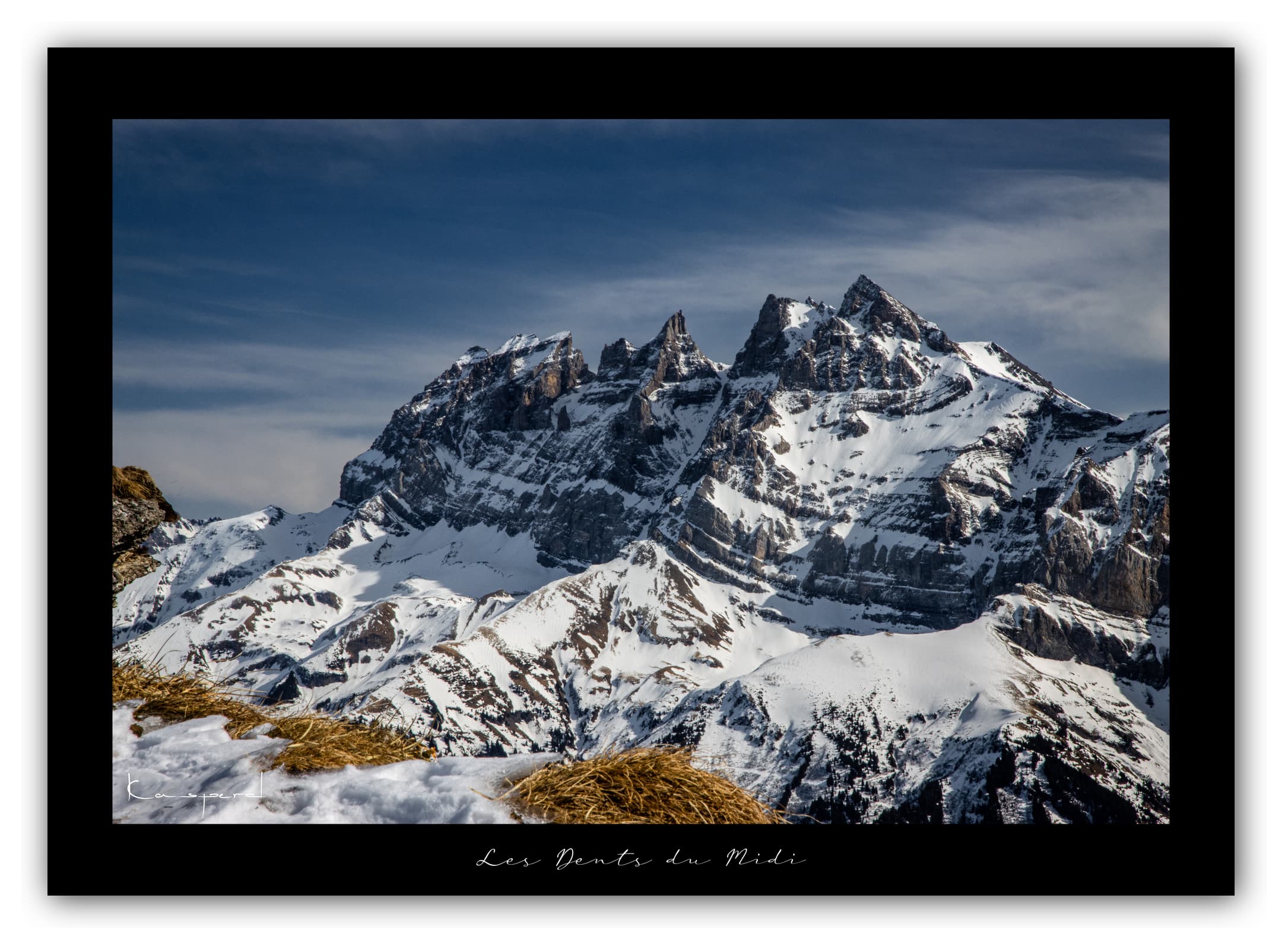 Poster Les Dents du Midi (Suisse). Affiches Formats 30x40 cm, 40x60 cm ou 50x70 cm. Impression sur Papier Photo. Décoration murale. Nature. Paysage. Panorama. Montagne.