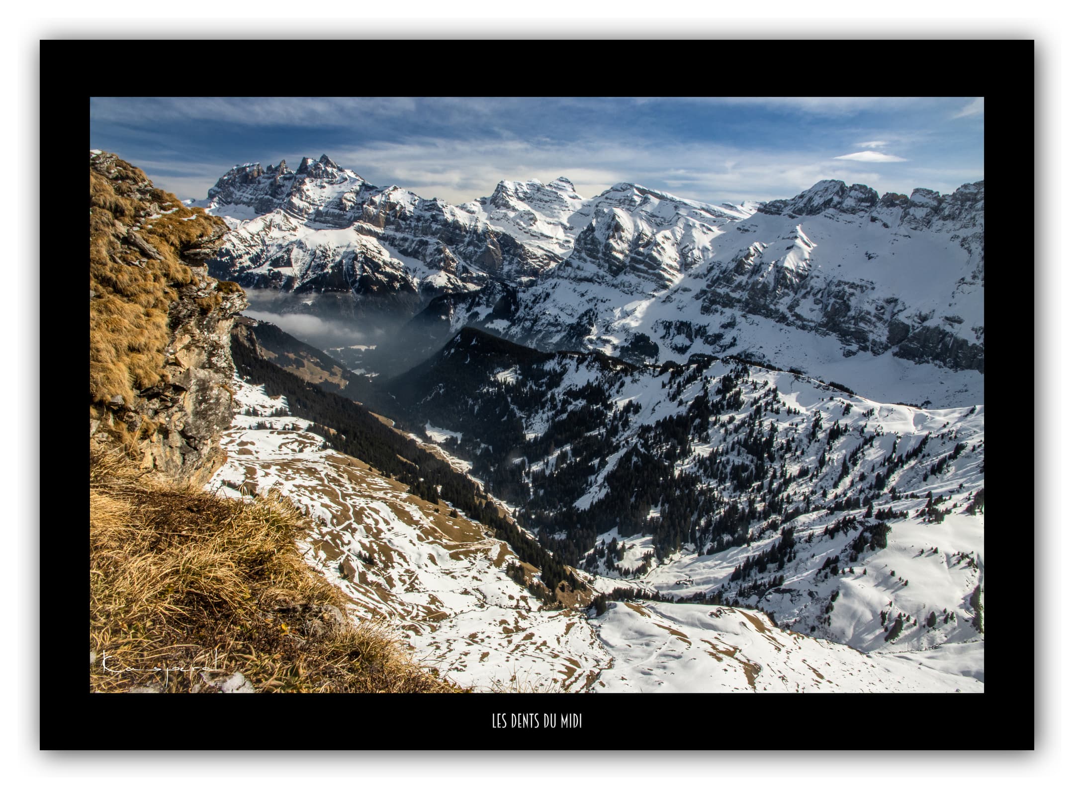 Poster Les Dents du Midi (Suisse). Affiches Formats 30x40 cm, 40x60 cm ou 50x70 cm. Impression sur Papier Photo. Décoration murale. Nature. Paysage. Panorama. Montagne.