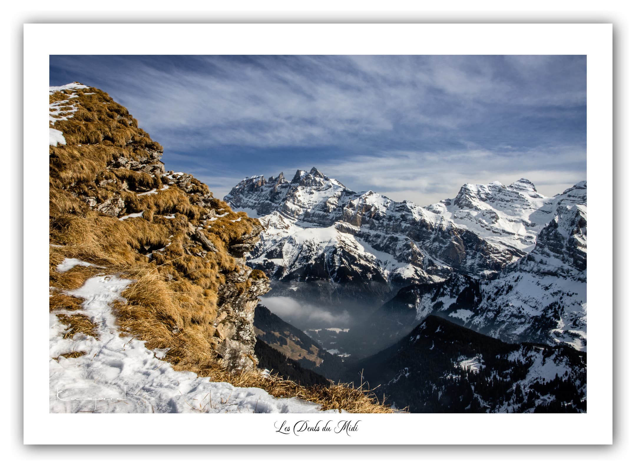 Poster Les Dents du Midi (Suisse). Affiches Formats 30x40 cm, 40x60 cm ou 50x70 cm. Impression sur Papier Photo. Décoration murale. Nature. Paysage. Panorama. Montagne.