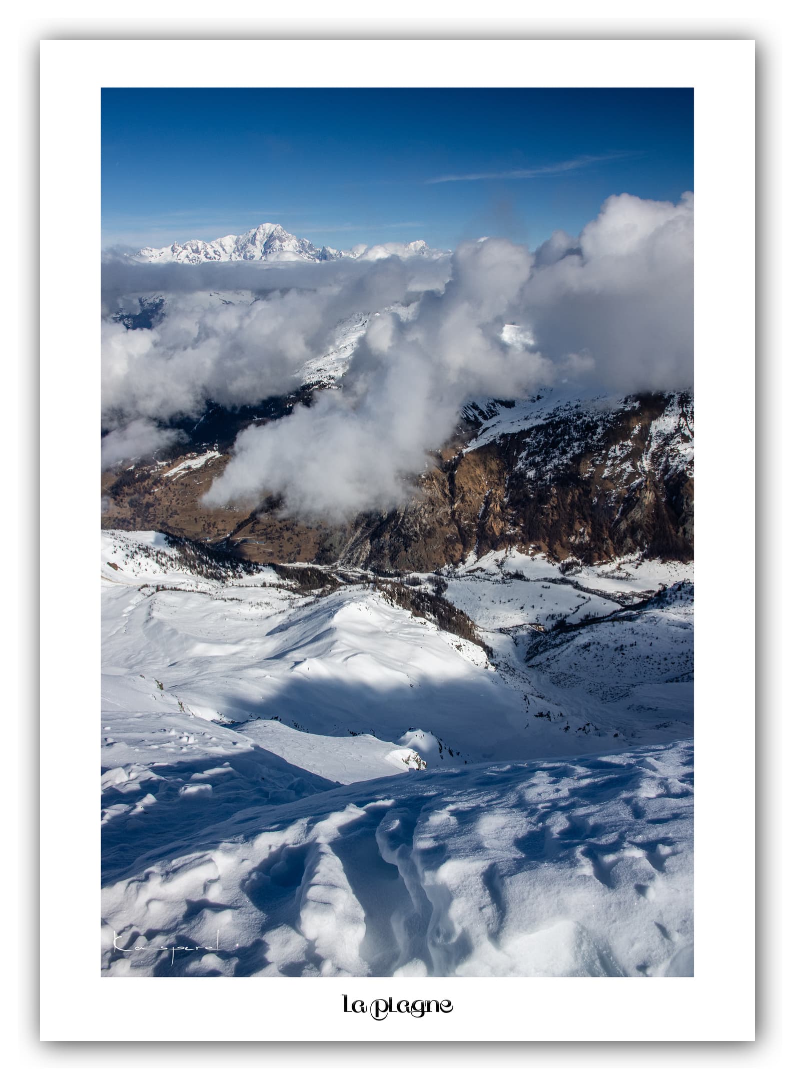 Poster La Plagne - Les Alpes (France). Affiches Formats 30x40 cm, 40x60 cm ou 50x70 cm. Impression sur Papier Photo. Décoration murale. Paysage. Montagne.