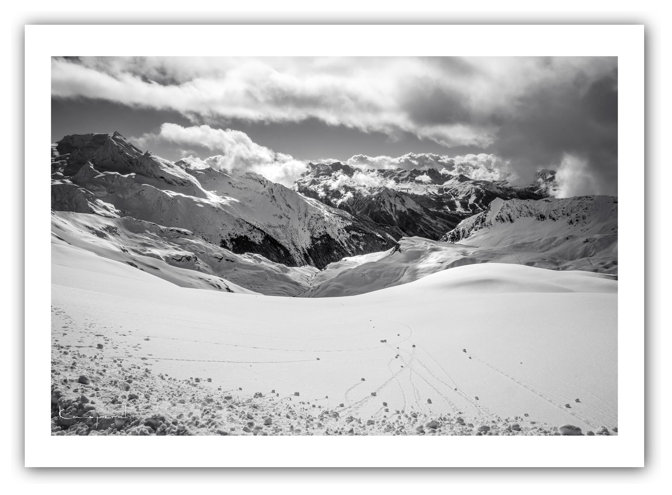 Poster Panorama sur les Glaciers - Les Alpes (France). Affiches Formats 30x40 cm, 40x60 cm ou 50x70 cm. Impression sur Papier Photo. Décoration murale. Paysage. Montagne.
