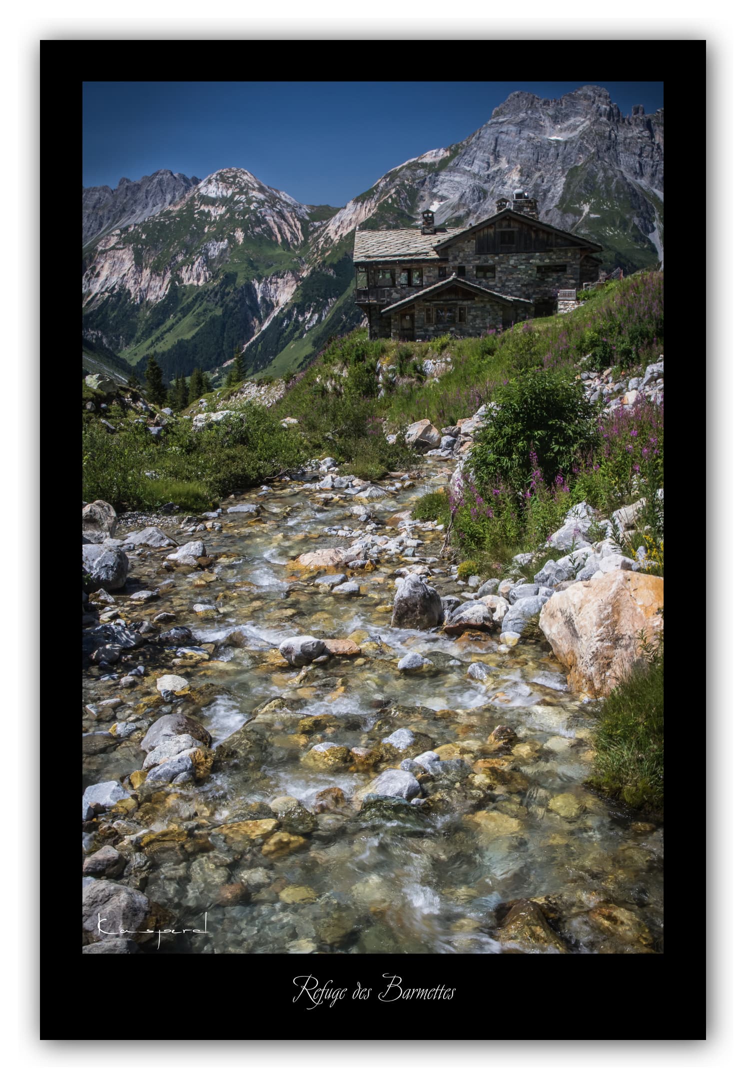 Poster La Grande Casse et Aiguille de la Vanoise - Savoie (Les Alpes - France). Affiches Formats 30x40 cm, 40x60 cm ou 50x70 cm. Impression sur Papier Photo. Décoration murale. Paysage montagne. Eté.