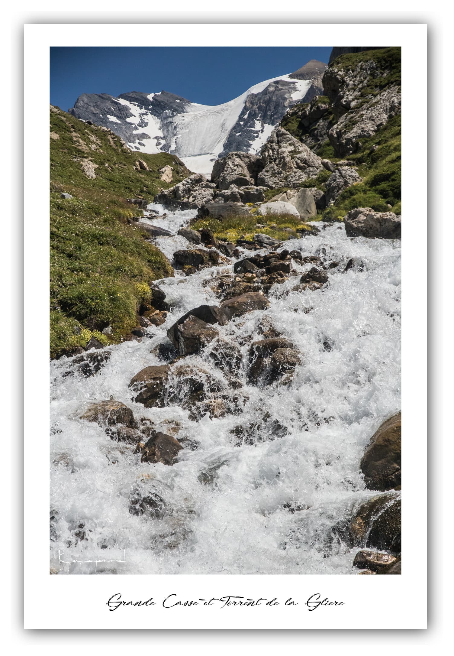 Poster La Grande Casse - Savoie (Les Alpes - France). Affiches Formats 30x40 cm, 40x60 cm ou 50x70 cm. Impression sur Papier Photo. Décoration murale. Paysage montagne. Eté.