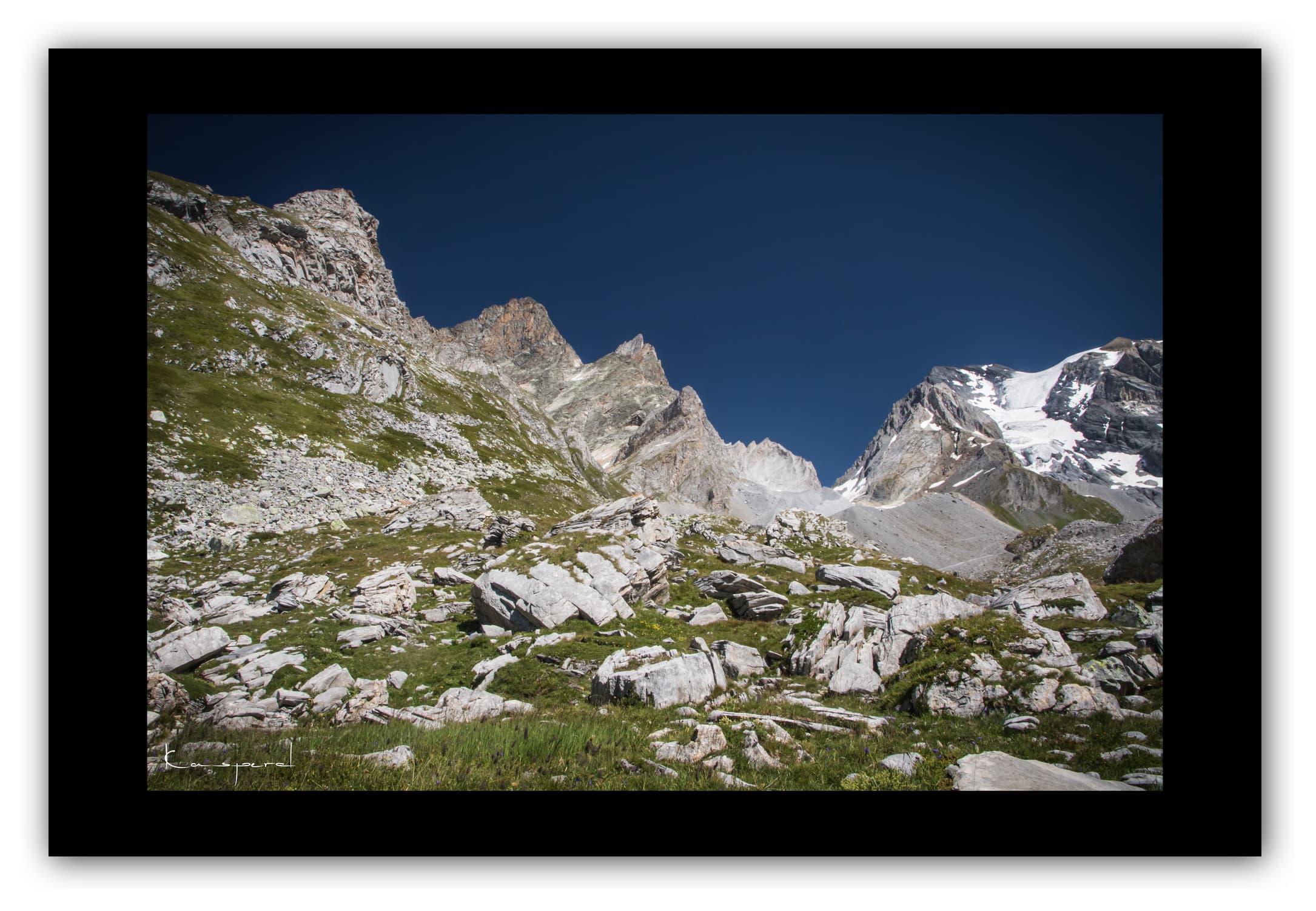 Poster Pointes de la Glière et Grande Casse - Savoie (Les Alpes - France). Affiches Formats 30x45 cm, 40x60 cm ou 50x75 cm.30x40 cm, 40x60 cm ou 50x70 cm.