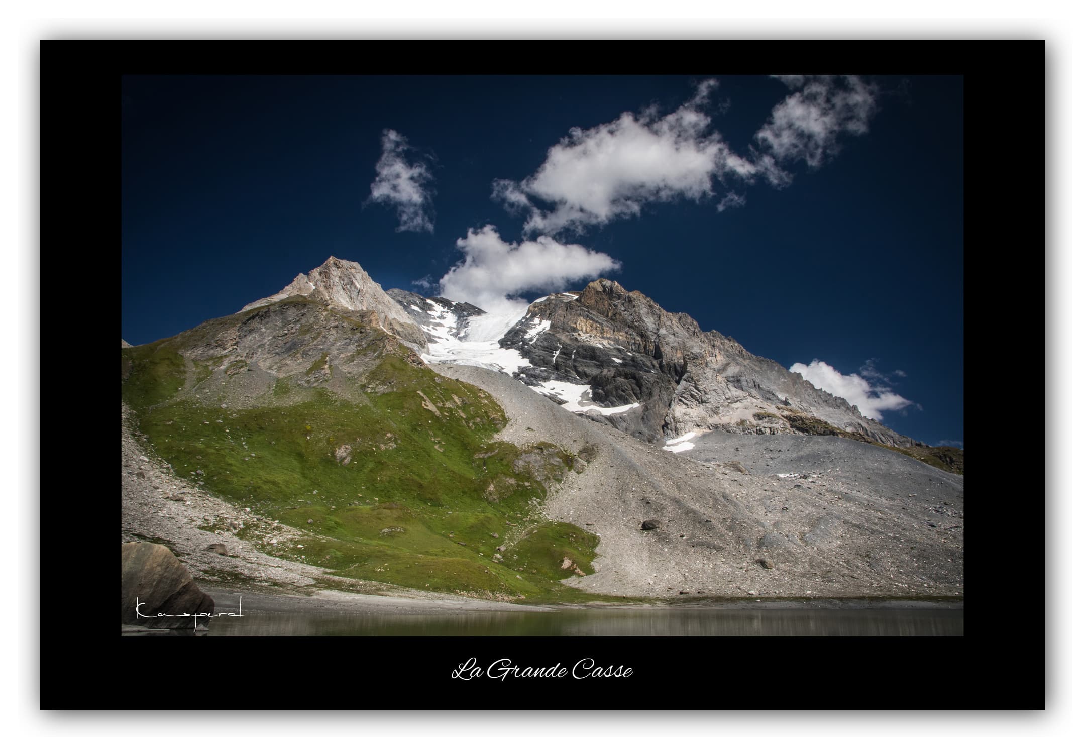 Poster La Grande Casse - Savoie (Les Alpes - France). Affiches Formats 30x40 cm, 40x60 cm ou 50x70 cm. Impression sur Papier Photo. Décoration murale. Paysage montagne. Eté.