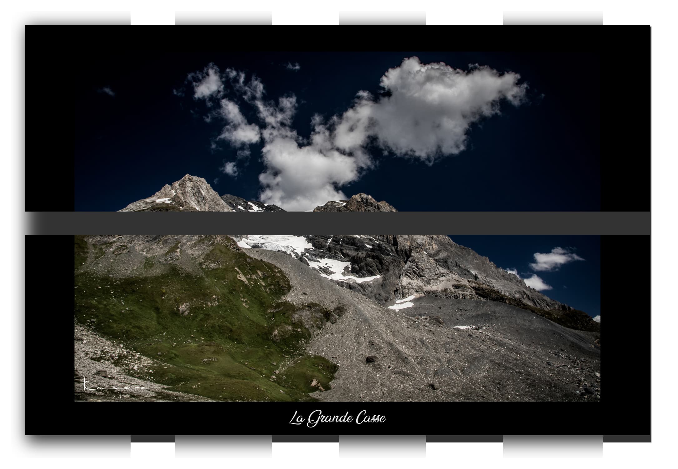 Poster La Grande Casse - Savoie (Les Alpes - France). Affiches Formats 30x40 cm, 40x60 cm ou 50x70 cm. Impression sur Papier Photo. Décoration murale. Paysage montagne. Eté.