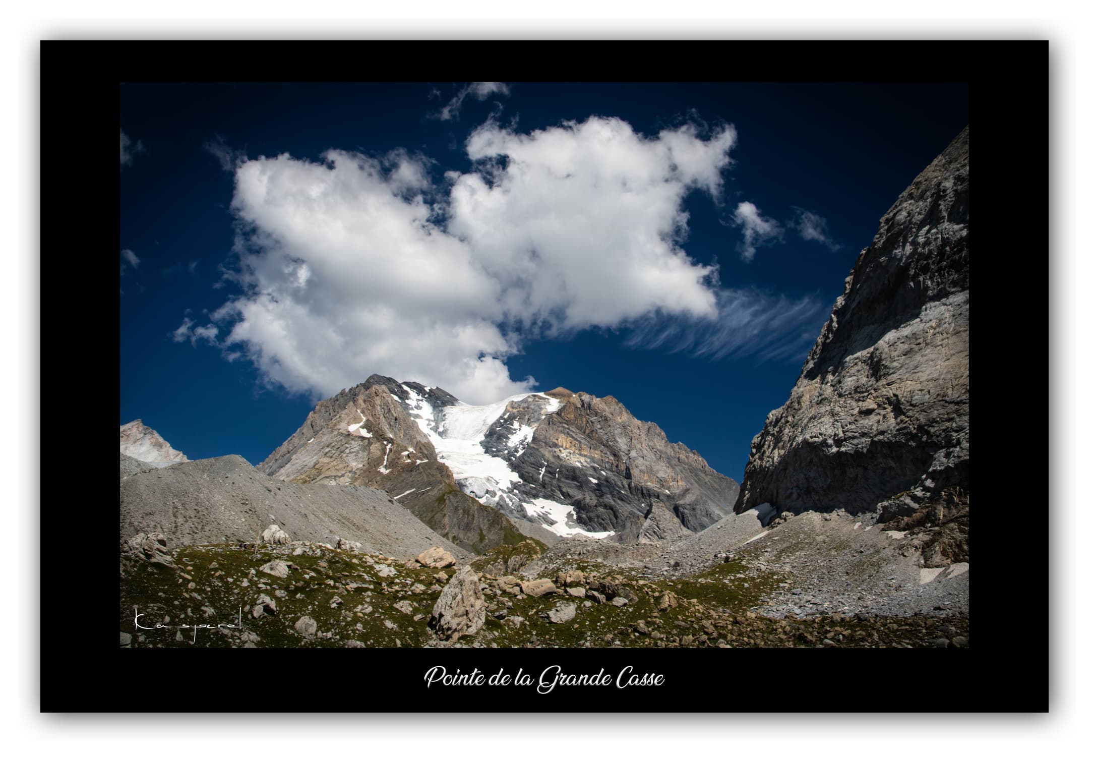 Poster La Grande Casse - Savoie (Les Alpes - France). Affiches Formats 30x40 cm, 40x60 cm ou 50x70 cm. Impression sur Papier Photo. Décoration murale. Paysage montagne. Eté.