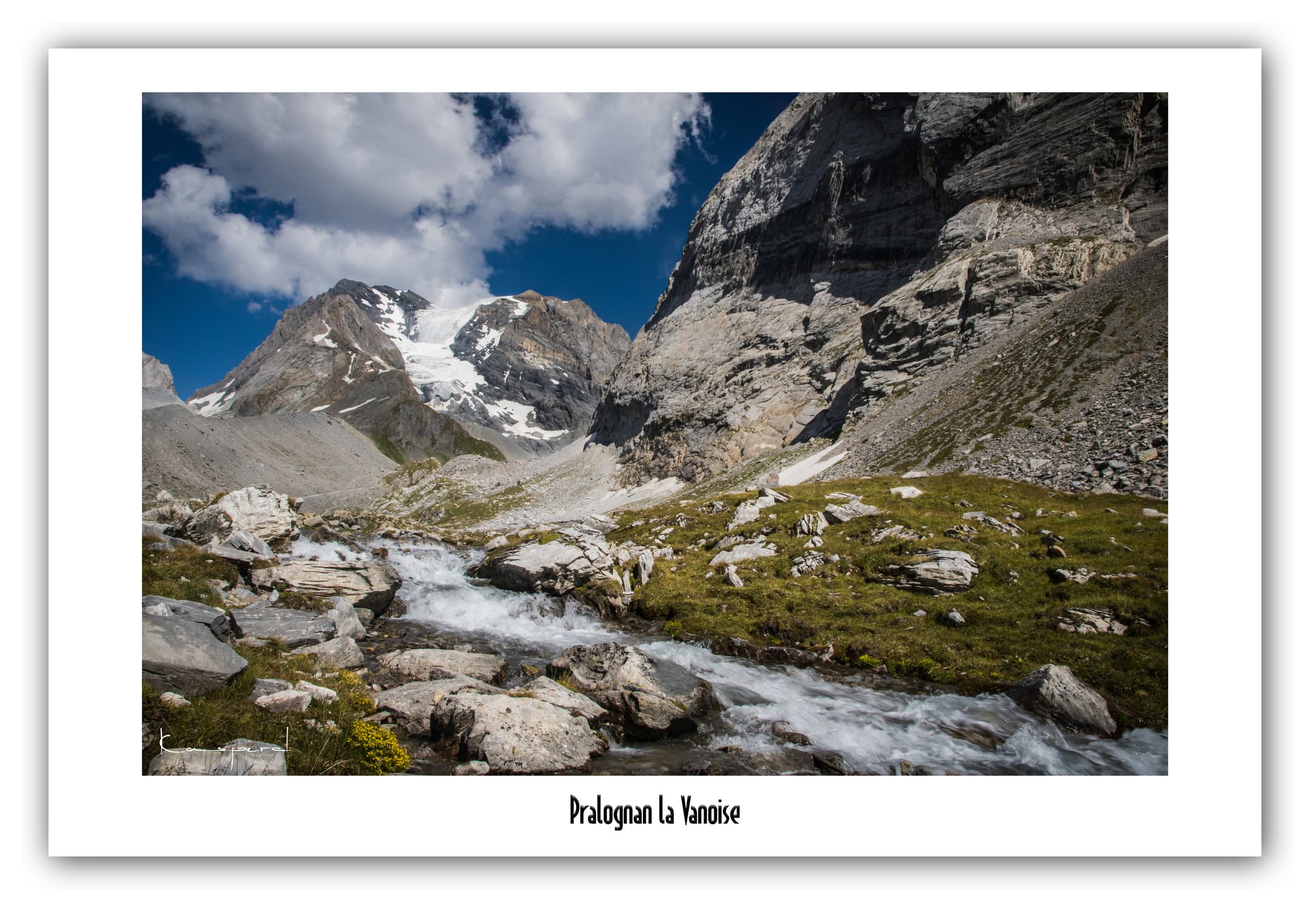 Poster La Grande Casse - Savoie (Les Alpes - France). Affiches Formats 30x40 cm, 40x60 cm ou 50x70 cm. Impression sur Papier Photo. Décoration murale. Paysage montagne. Eté.