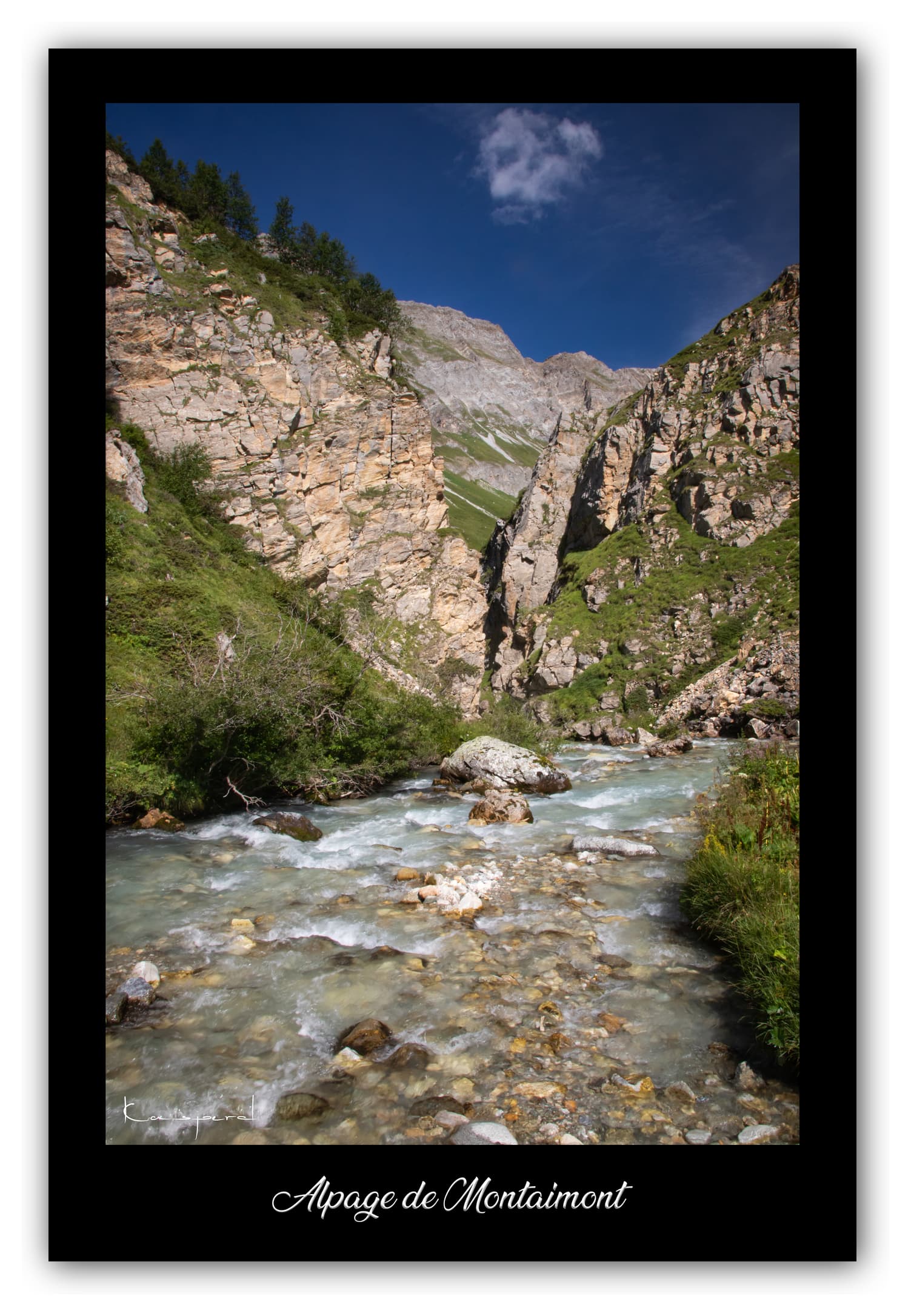 Poster Gorge du Doron de Chavière - Savoie (Les Alpes - France). Affiches Formats 30x40 cm, 40x60 cm ou 50x70 cm. Impression sur Papier Photo. Décoration murale. Paysage montagne. Eté.