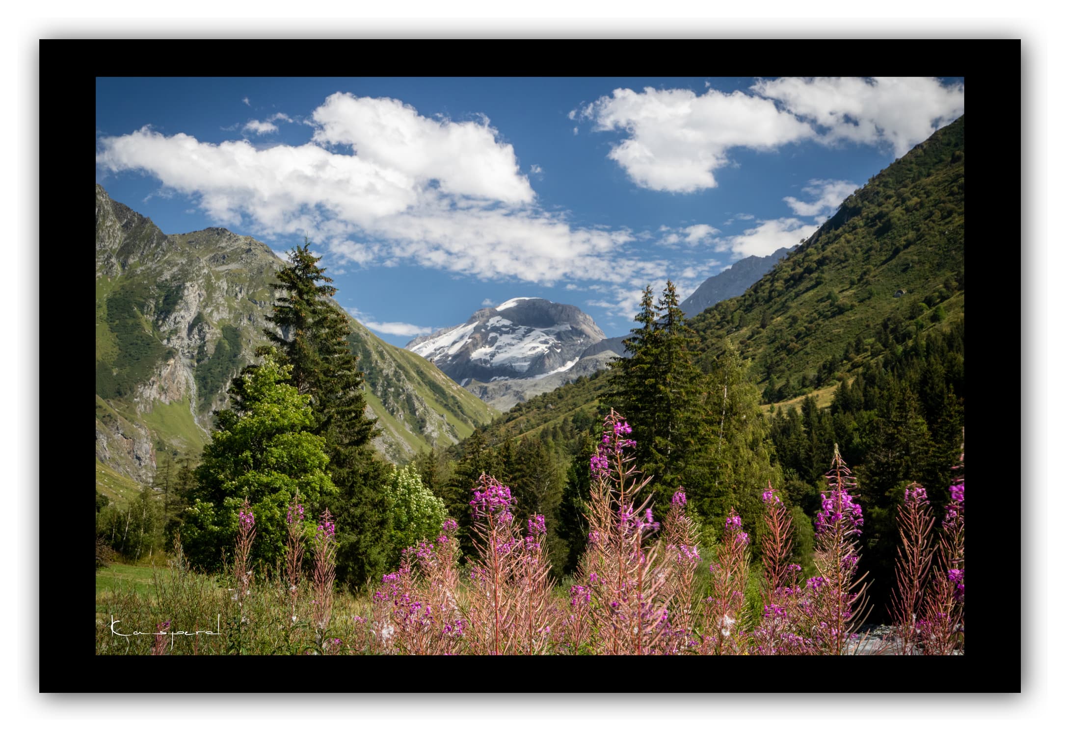 Poster Glacier de Pramecou - Savoie (Les Alpes - France). Affiches Formats 30x40 cm, 40x60 cm ou 50x70 cm. Impression sur Papier Photo ou alu-dibond. Décoration murale. Paysage montagne. Eté.