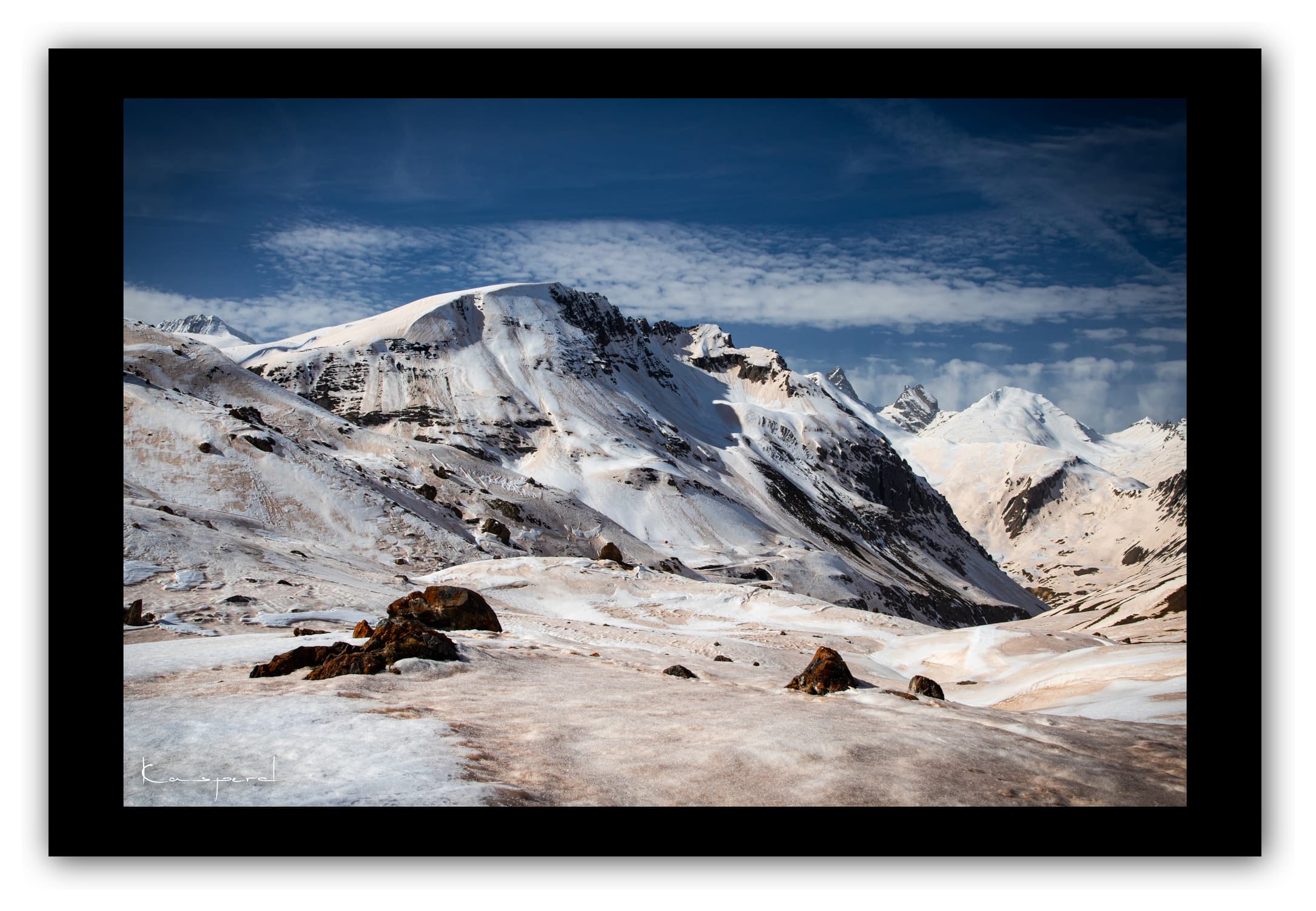 Poster Paysage à Valloire - Savoie (France). Affiches Formats 30x40 cm, 40x60 cm ou 50x70 cm. Impression sur Papier Photo. Décoration murale. Nature. Paysage. Panorama. Montagne. Hiver.
