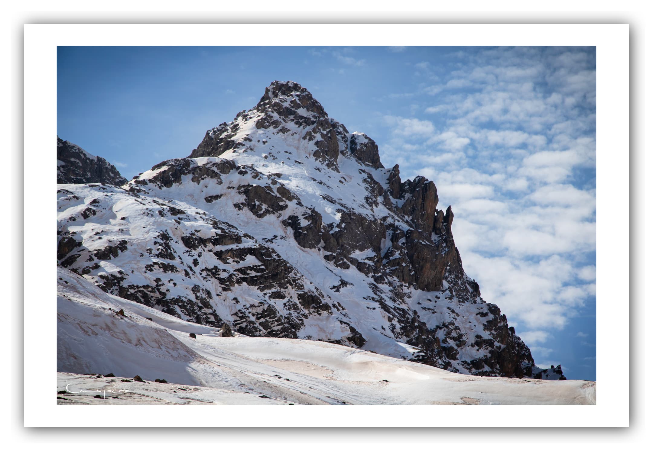 Poster Le Grand Galibier - Savoie (France). Affiches Formats 30x40 cm, 40x60 cm ou 50x70 cm. Impression sur Papier Photo. Décoration murale. Nature. Paysage. Panorama. Montagne. Hiver.