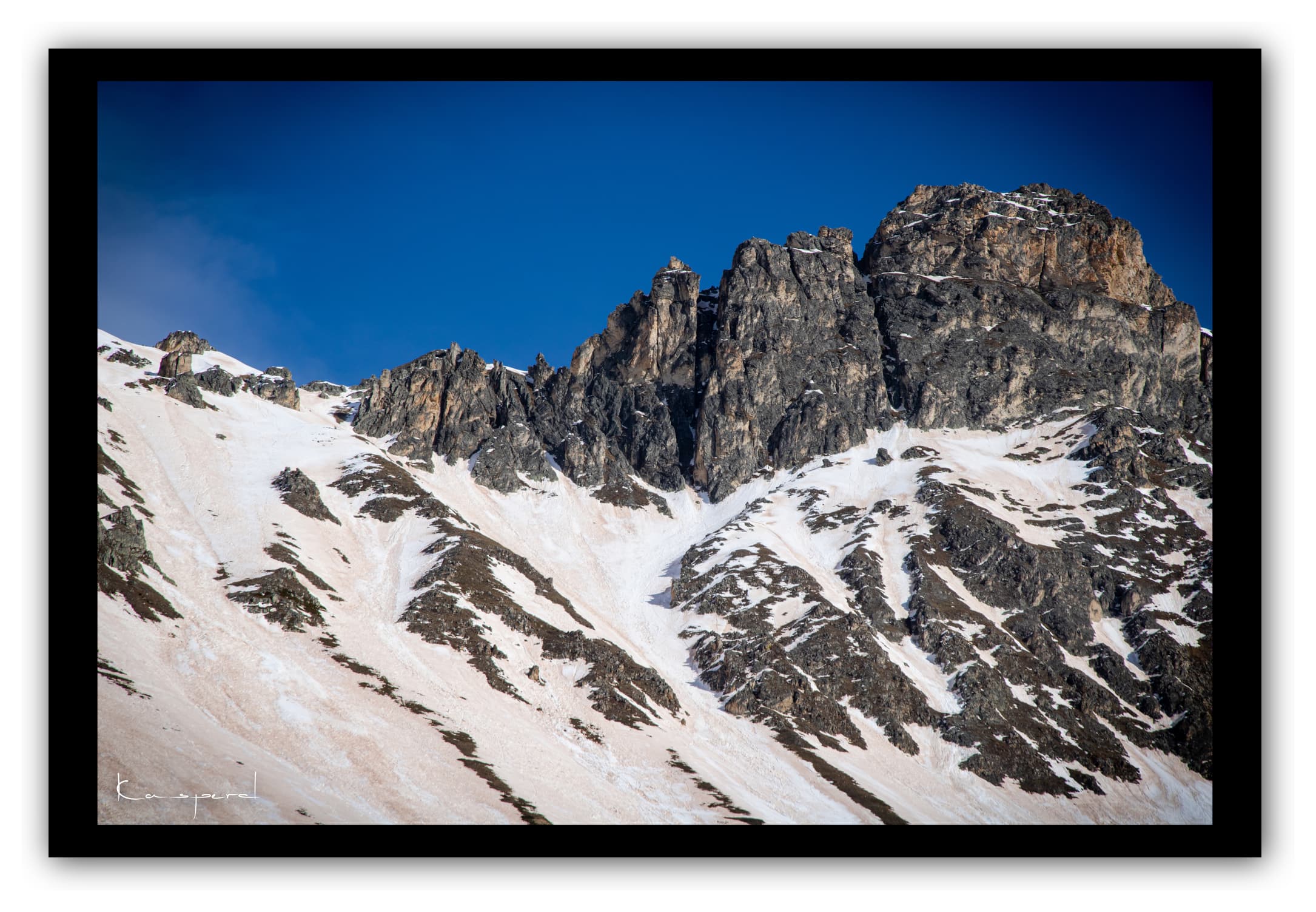 Poster Paysage à Valloire - Savoie (France). Affiches Formats 30x40 cm, 40x60 cm ou 50x70 cm. Impression sur Papier Photo. Décoration murale. Nature. Paysage. Panorama. Montagne. Hiver.