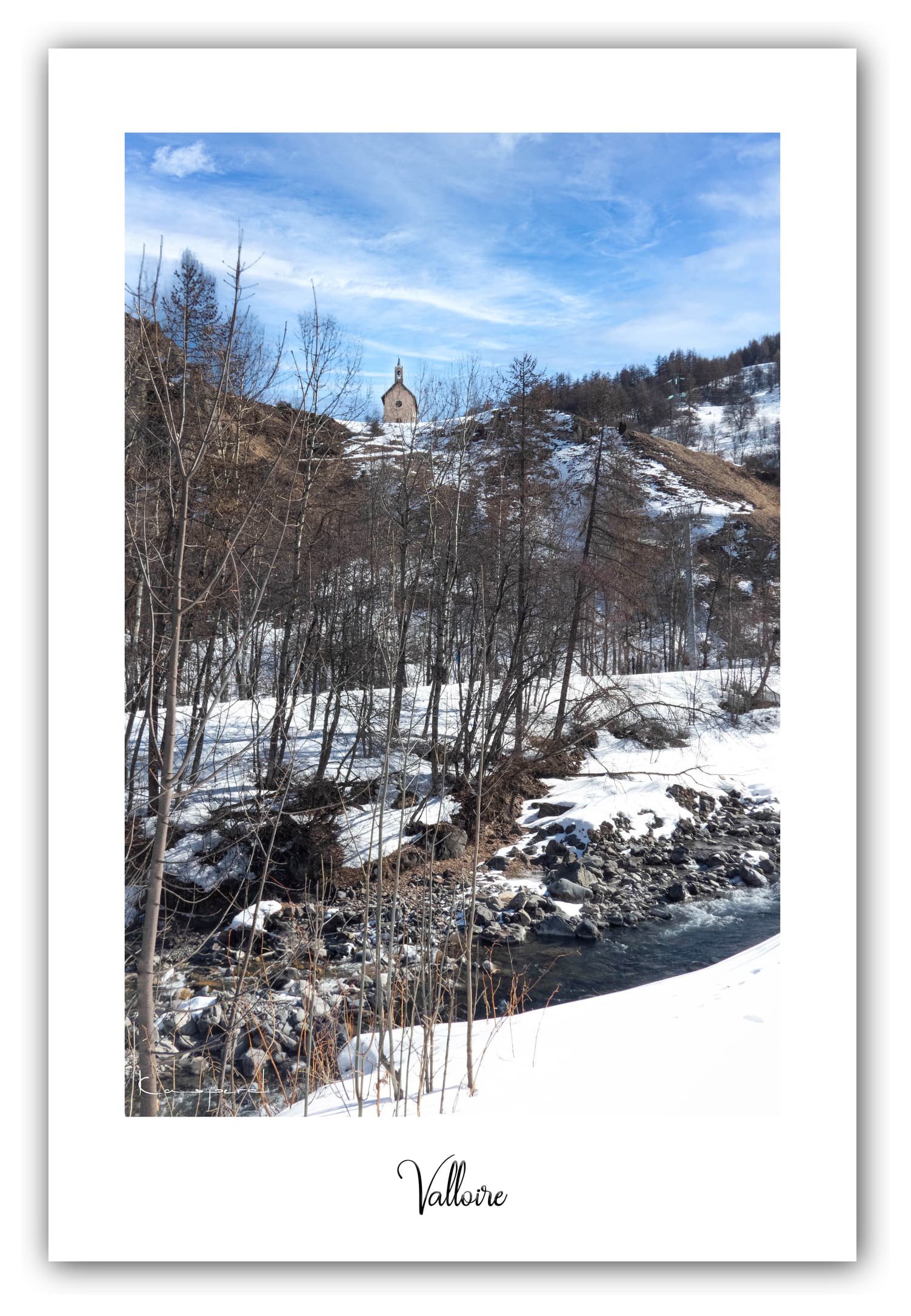 Poster Valloire - Savoie (France). Affiches Formats 30x40 cm, 40x60 cm ou 50x70 cm. Impression sur Papier Photo. Décoration murale. Nature. Paysage. Panorama. Montagne. Hiver.