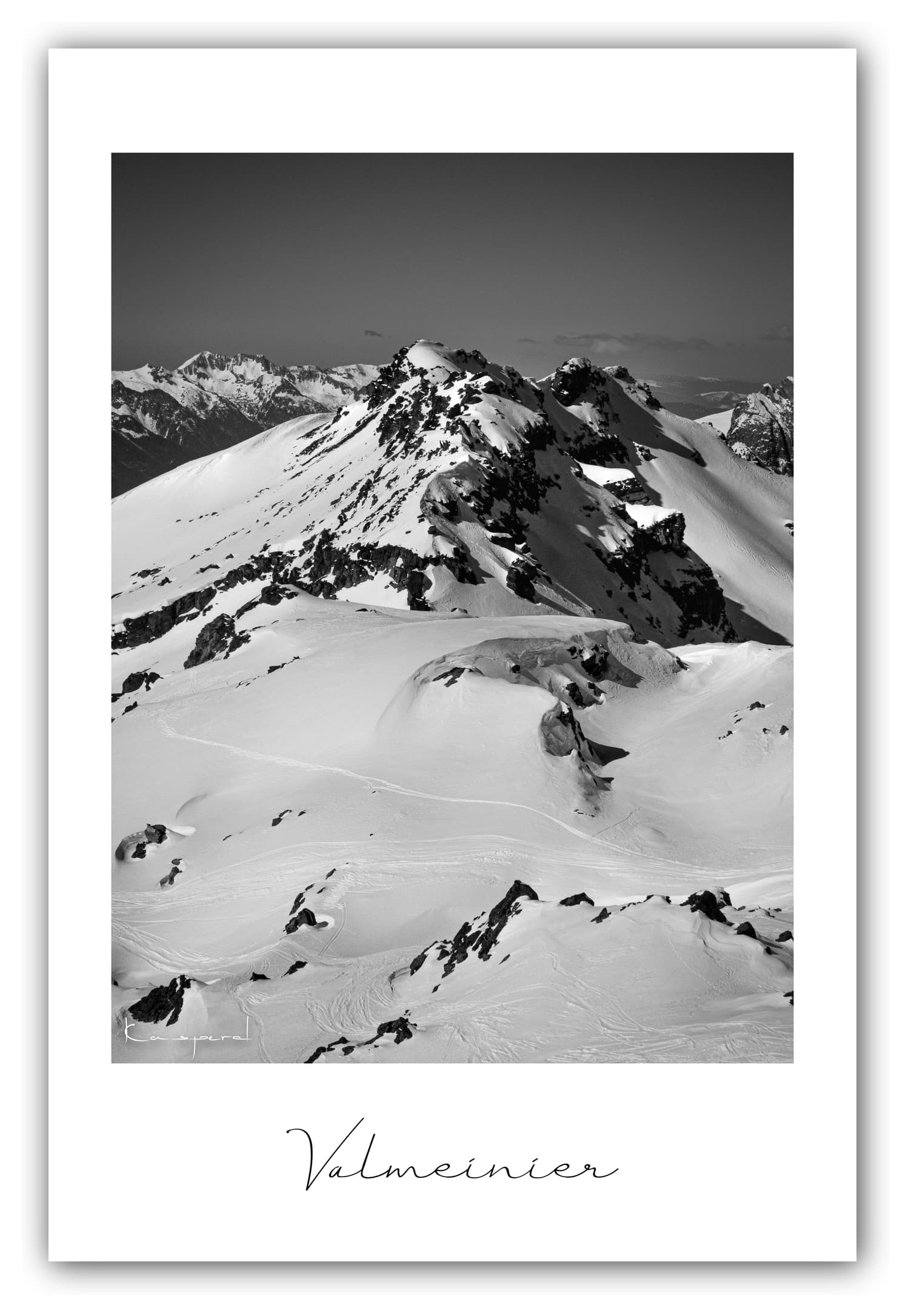 Poster Valmeinier - Savoie (France). Affiches Formats 30x40 cm, 40x60 cm ou 50x70 cm. Impression sur Papier Photo. Décoration murale. Nature. Paysage. Panorama. Montagne. Hiver.