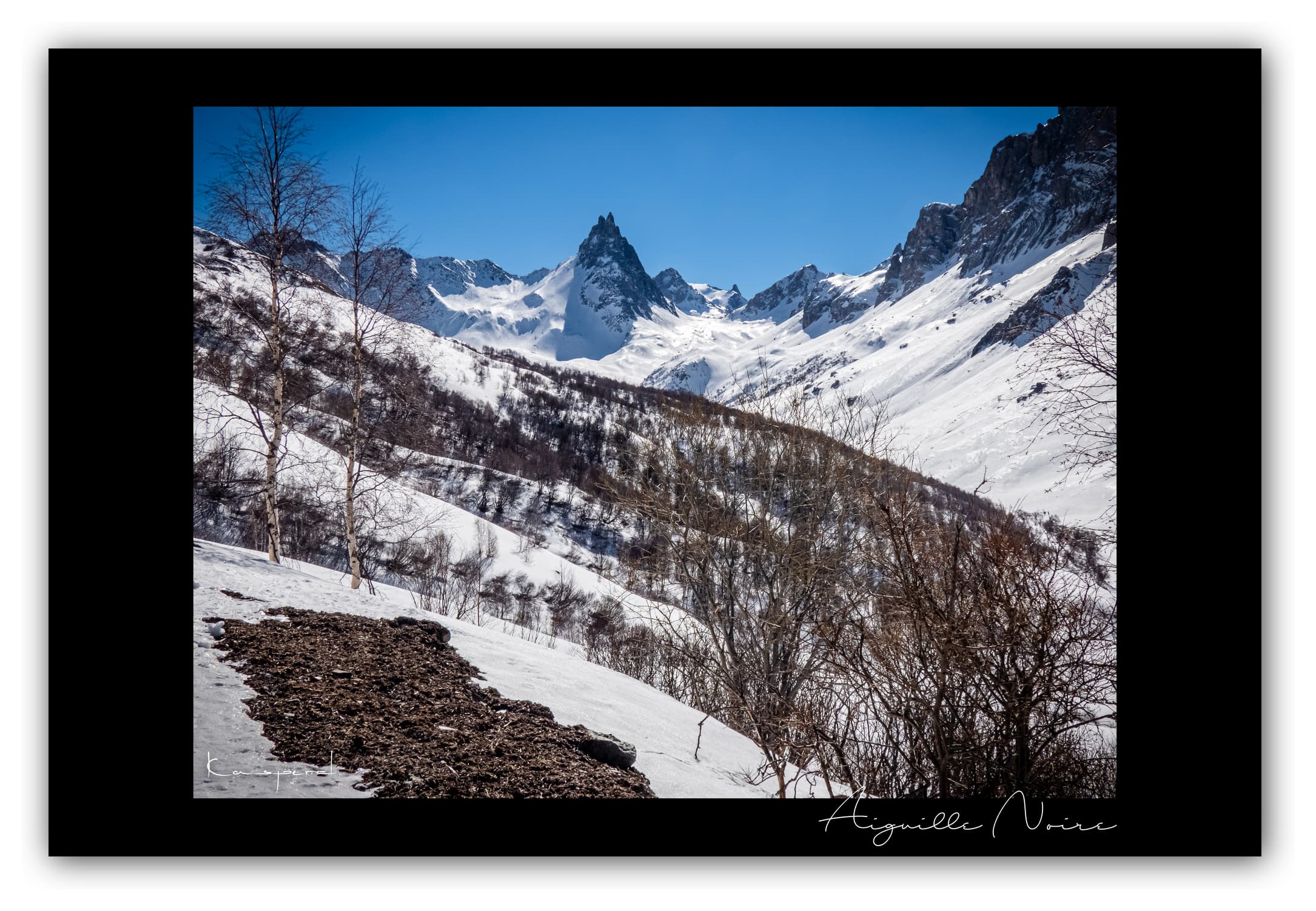 Poster Aiguille Noire à Valloire - Savoie (France). Affiches Formats 30x40 cm, 40x60 cm ou 50x70 cm. Impression sur Papier Photo. Décoration murale. Nature. Paysage. Panorama. Montagne.
