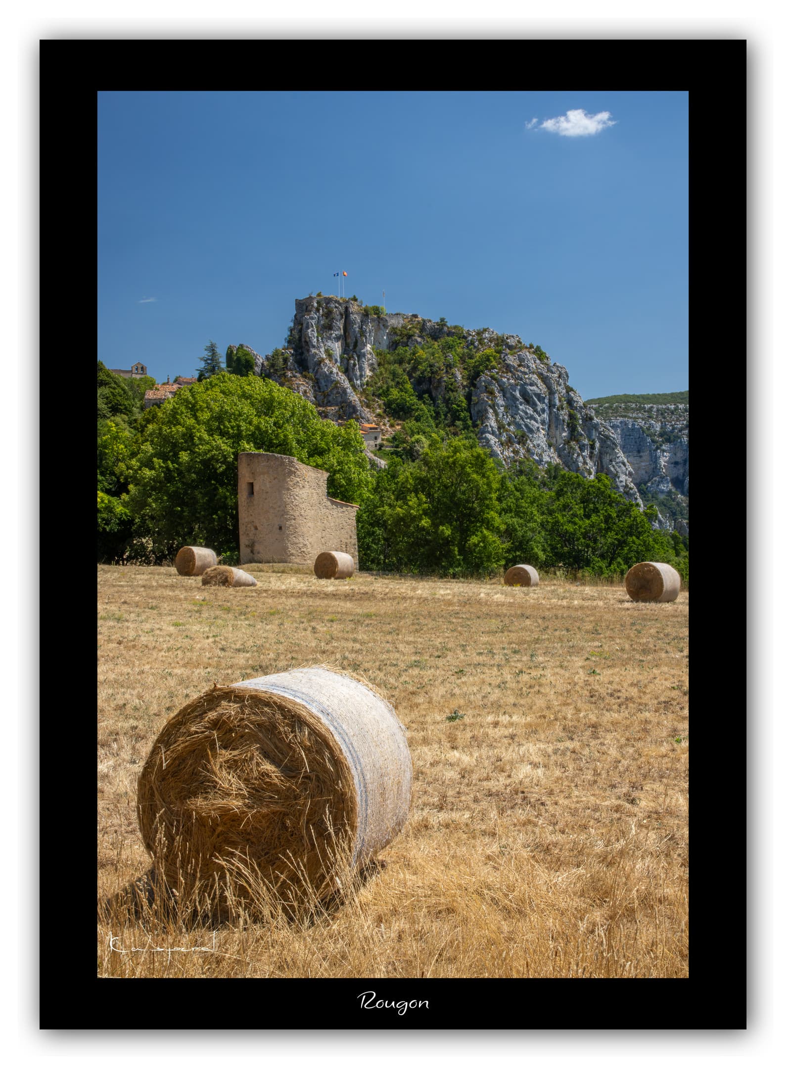 Générique Poster Rougon (Alpes de Haute-Provence - France). Affiches Formats 30x40 cm, 40x60 cm ou 50x70 cm. Impression sur Papier Photo. Décoration murale. Village. Paysage. Montagne.