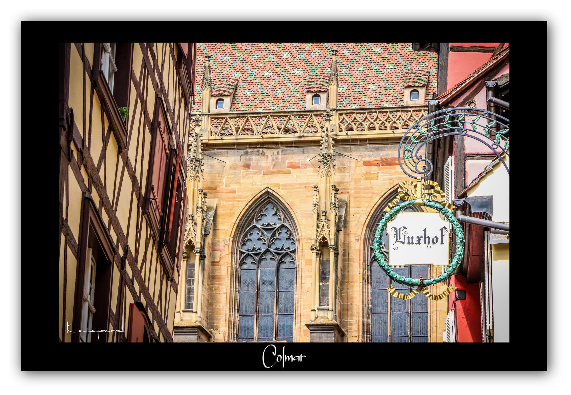 Poster Colmar - Alsace (France). Affiches Formats 30x40 cm, 40x60 cm ou 50x70 cm. Impression sur Papier Photo. Décoration murale. Ville de France. Architecture.