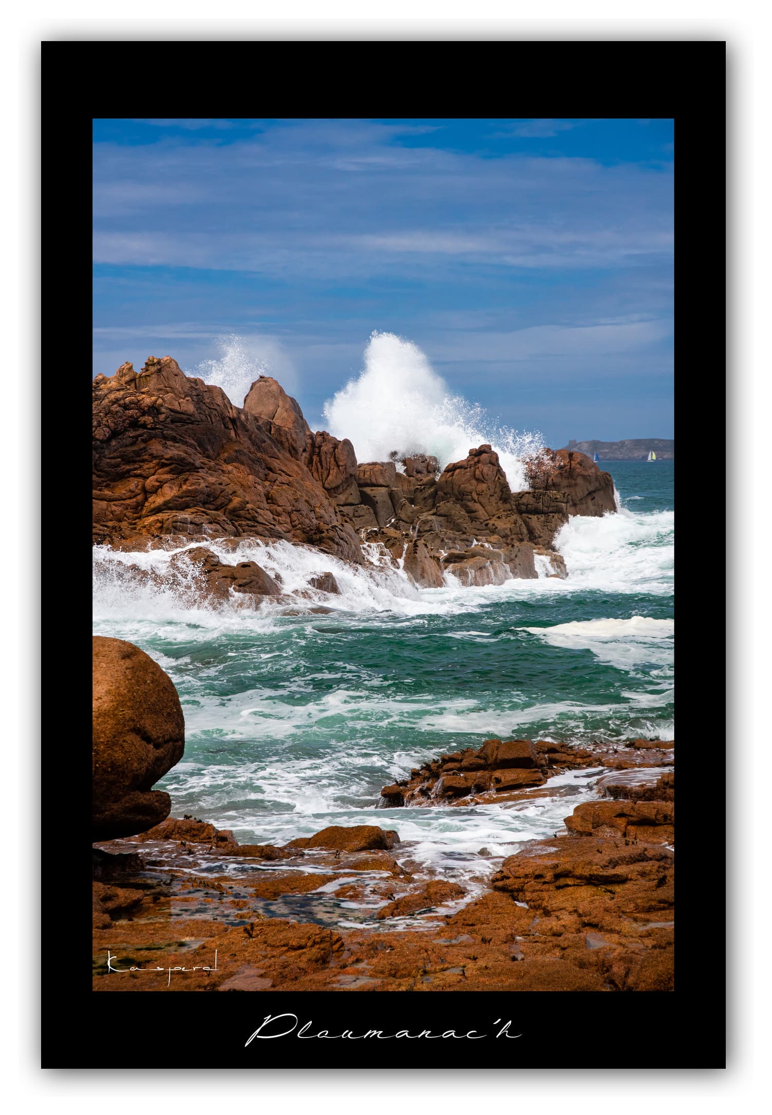 Poster Ploumanac'h - Bretagne (France). Affiches Formats 30x40 cm, 40x60 cm ou 50x70 cm. Impression sur Papier Photo. Décoration murale. Paysage. Mer. Phare.