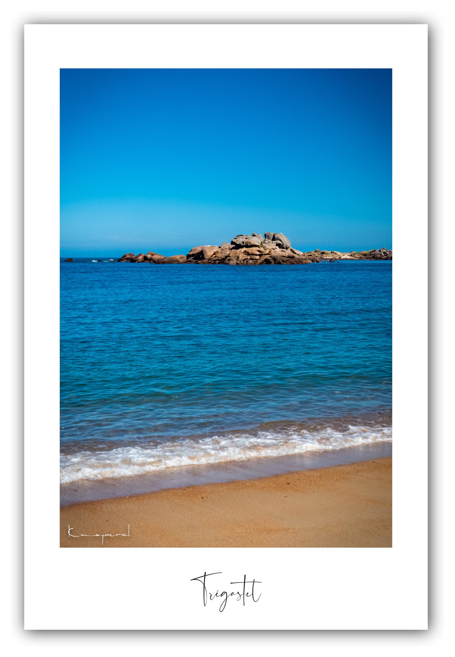 Poster Trégastel - Bretagne (France). Affiches Formats 30x40 cm, 40x60 cm ou 50x70 cm. Impression sur Papier Photo. Décoration murale. Paysage. Mer. Phare.