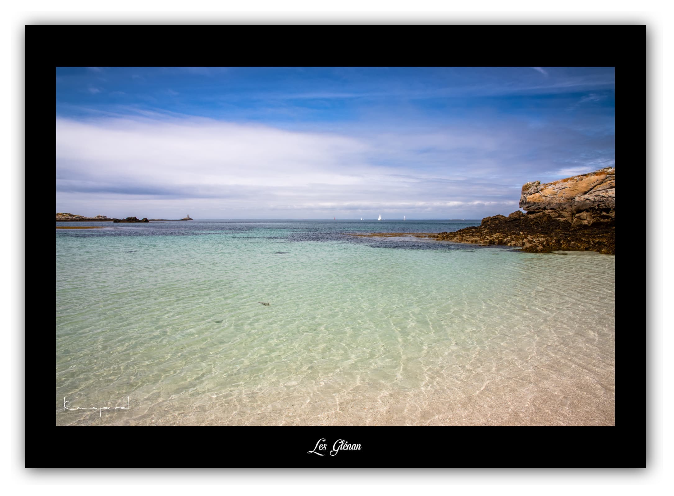 Poster Archipel des Glénan (Bretagne - France). Affiches Formats 30x40cm, 40x60 cm ou 50x70 cm. Impression sur Papier Photo. Décoration murale. Paysage. Océan. Îles.