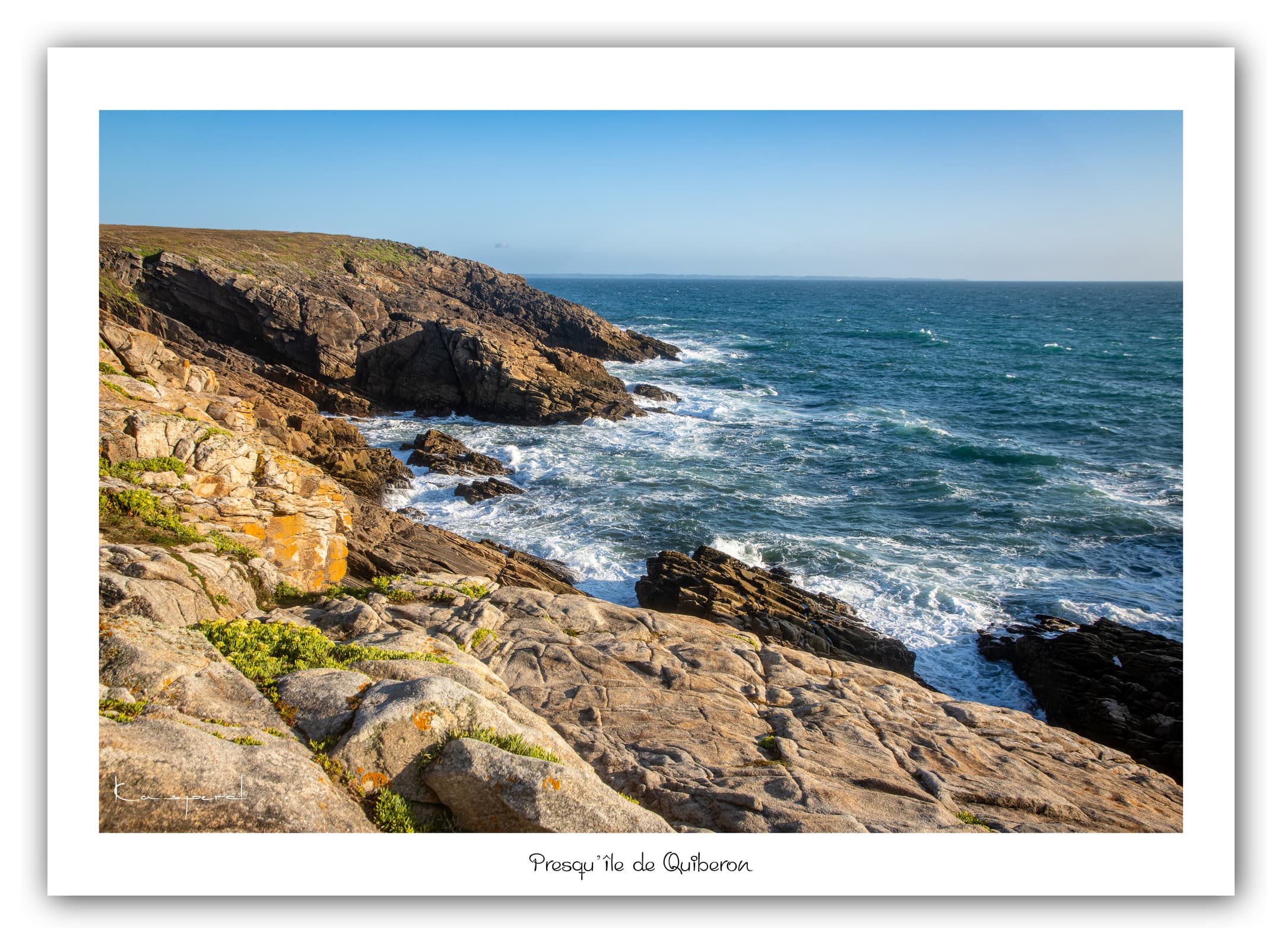 Poster Presqu'île de Quiberon (Bretagne - France). Affiches Formats 30x40cm, 40x60 cm ou 50x70 cm. Impression sur Papier Photo. Décoration murale. Paysage. Panorama.