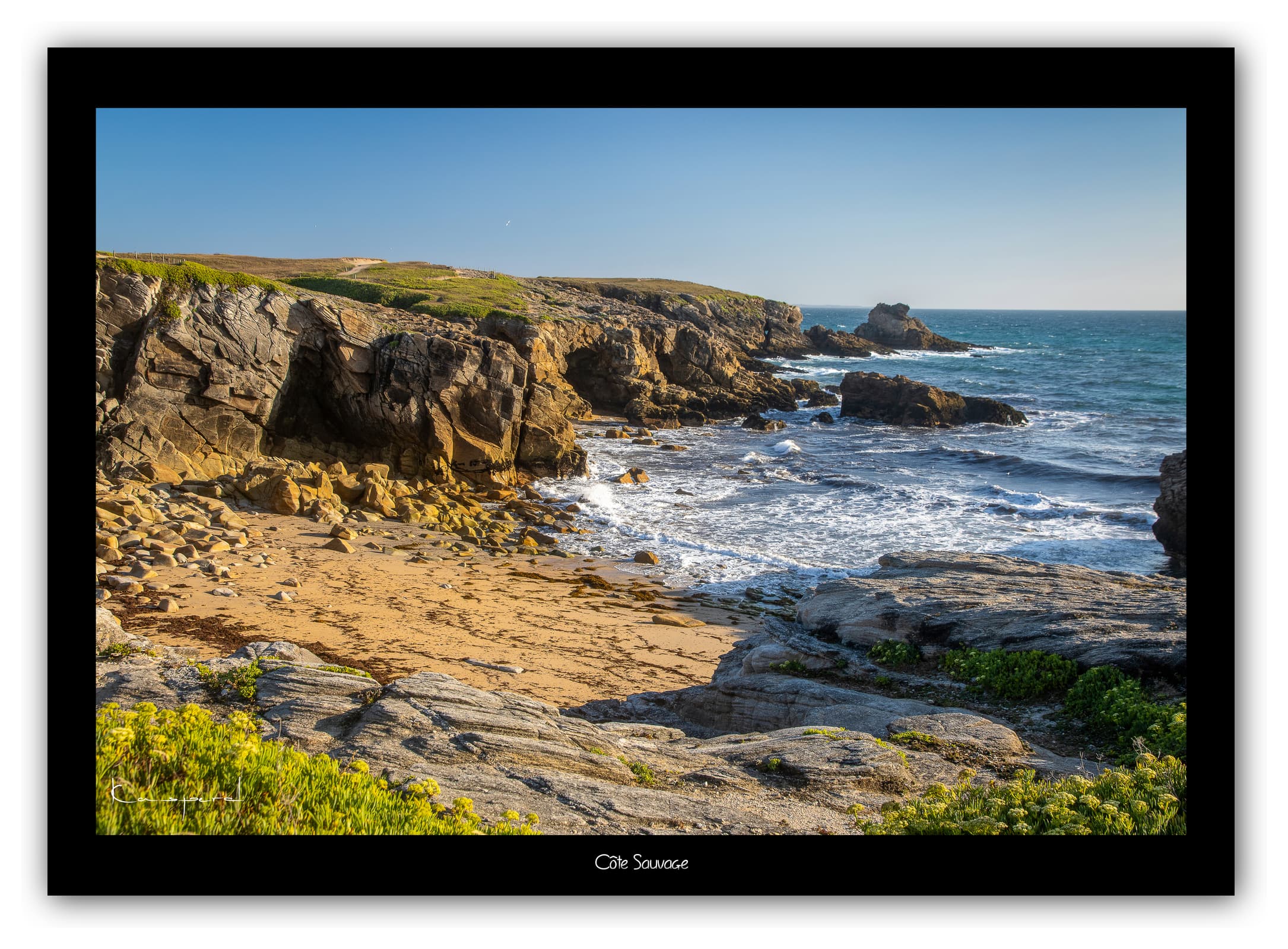 Poster Presqu'île de Quiberon (Bretagne - France). Affiches Formats 30x40cm, 40x60 cm ou 50x70 cm. Impression sur Papier Photo. Décoration murale. Paysage. Panorama.