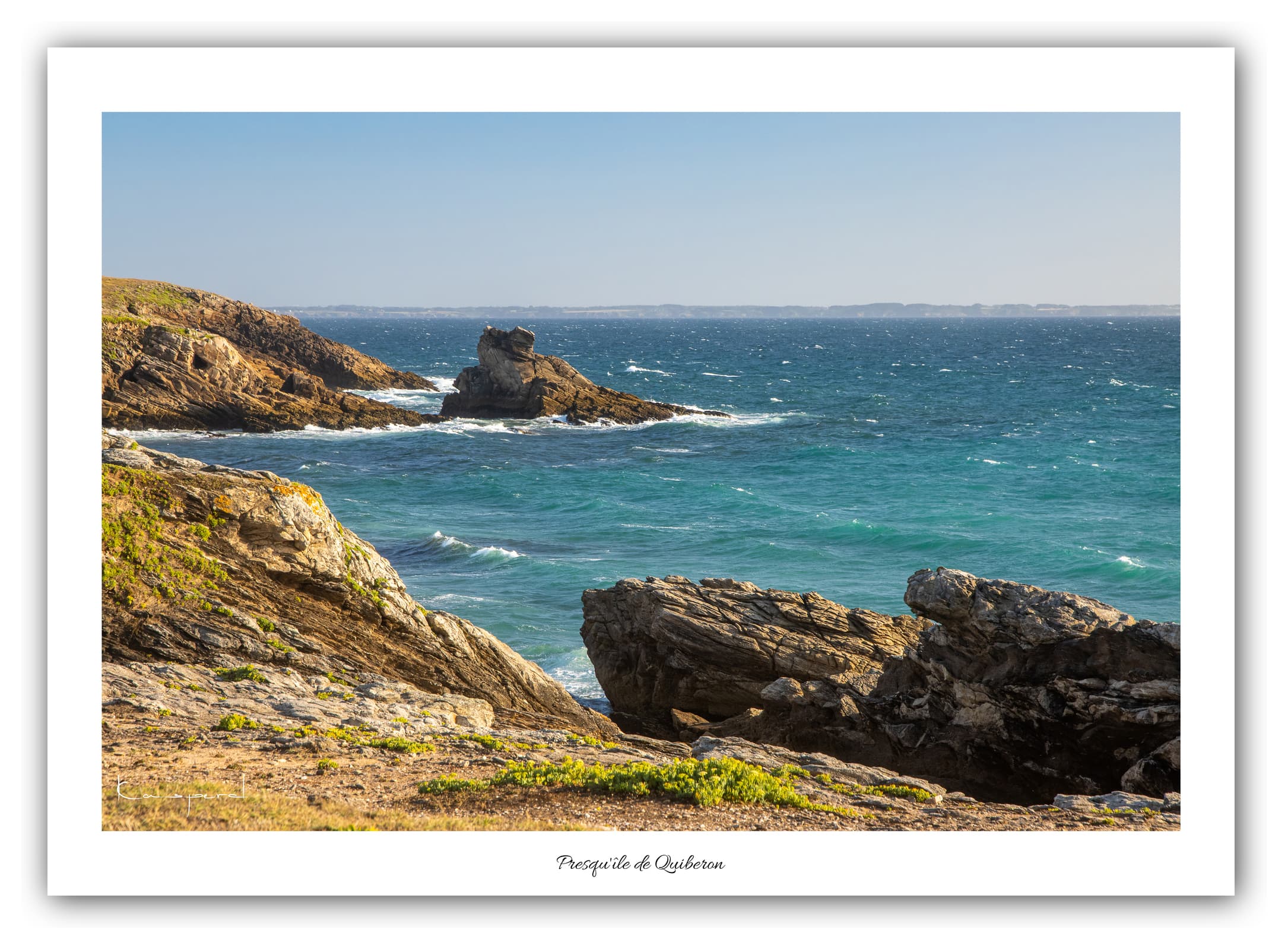 Poster Presqu'île de Quiberon (Bretagne - France). Affiches Formats 30x40cm, 40x60 cm ou 50x70 cm. Impression sur Papier Photo. Décoration murale. Paysage. Panorama.