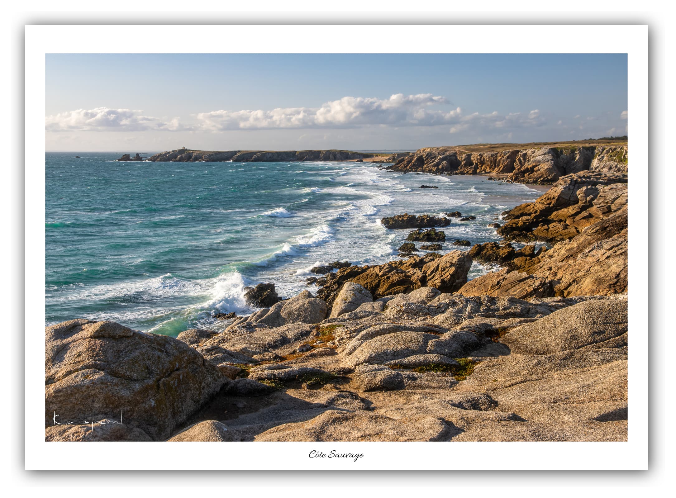 Poster Presqu'île de Quiberon (Bretagne - France). Affiches Formats 30x40cm, 40x60 cm ou 50x70 cm. Impression sur Papier Photo. Décoration murale. Paysage. Panorama.