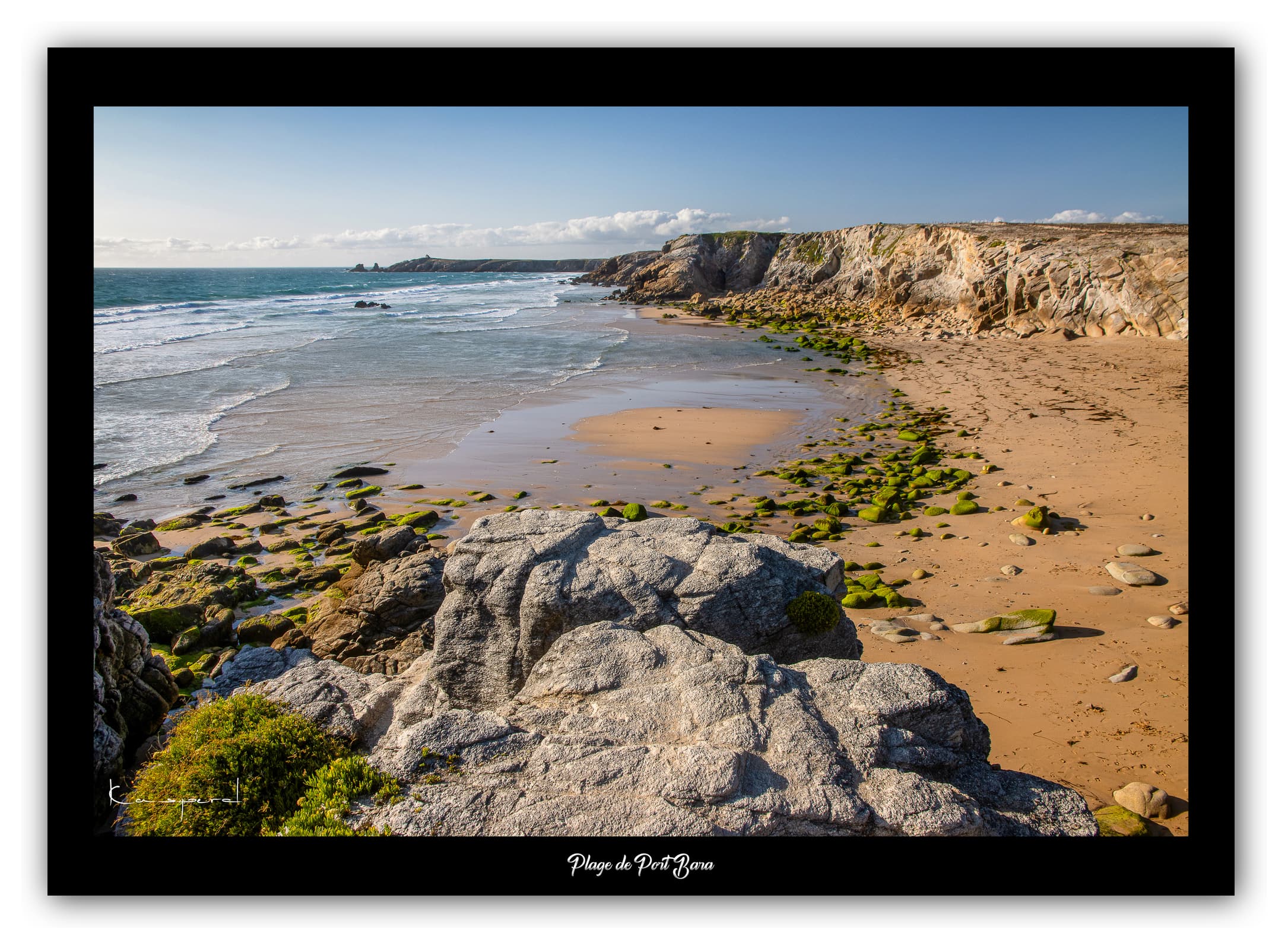 Poster Plage de Port Bara (Bretagne - France). Affiches Formats 30x40cm, 40x60 cm ou 50x70 cm. Impression sur Papier Photo. Décoration murale. Paysage. Plage.
