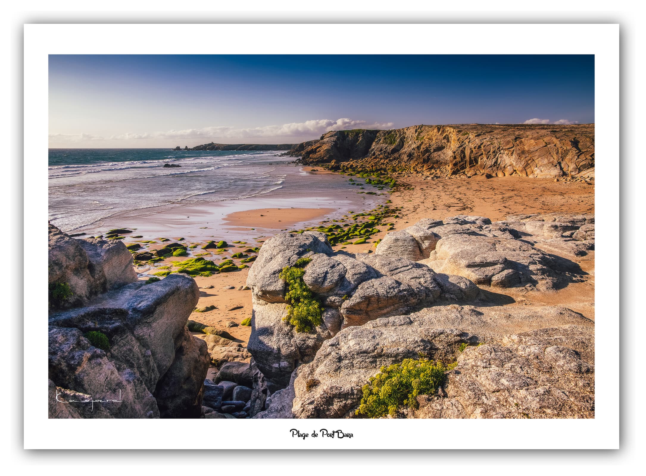 Poster Plage de Port Bara (Bretagne - France). Affiches Formats 30x40cm, 40x60 cm ou 50x70 cm. Impression sur Papier Photo. Décoration murale. Paysage. Plage.