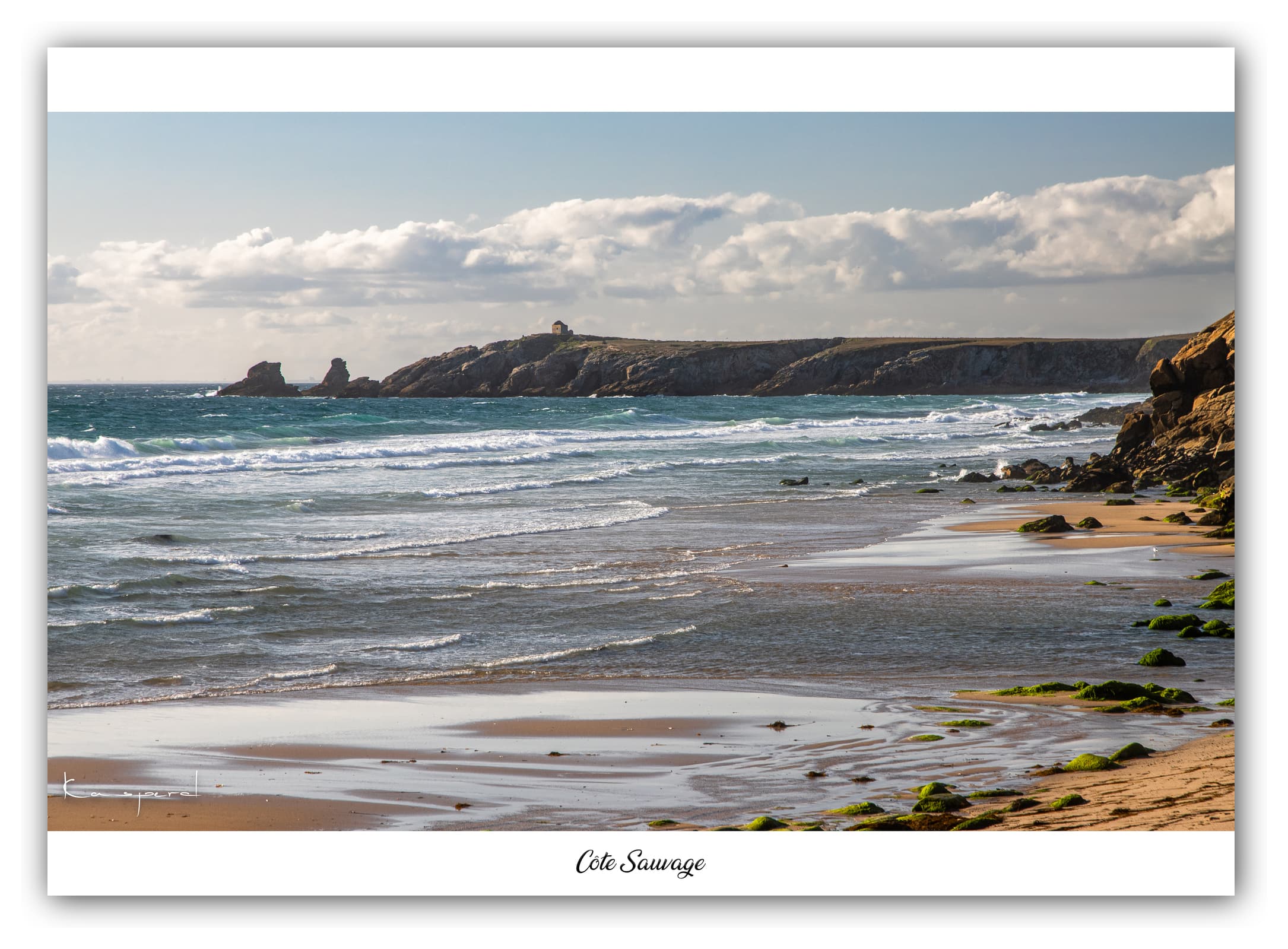 Poster Côte Sauvage (Bretagne - France). Affiches Formats 30x40cm, 40x60 cm ou 50x70 cm. Impression sur Papier Photo. Décoration murale. Paysage. Panorama.